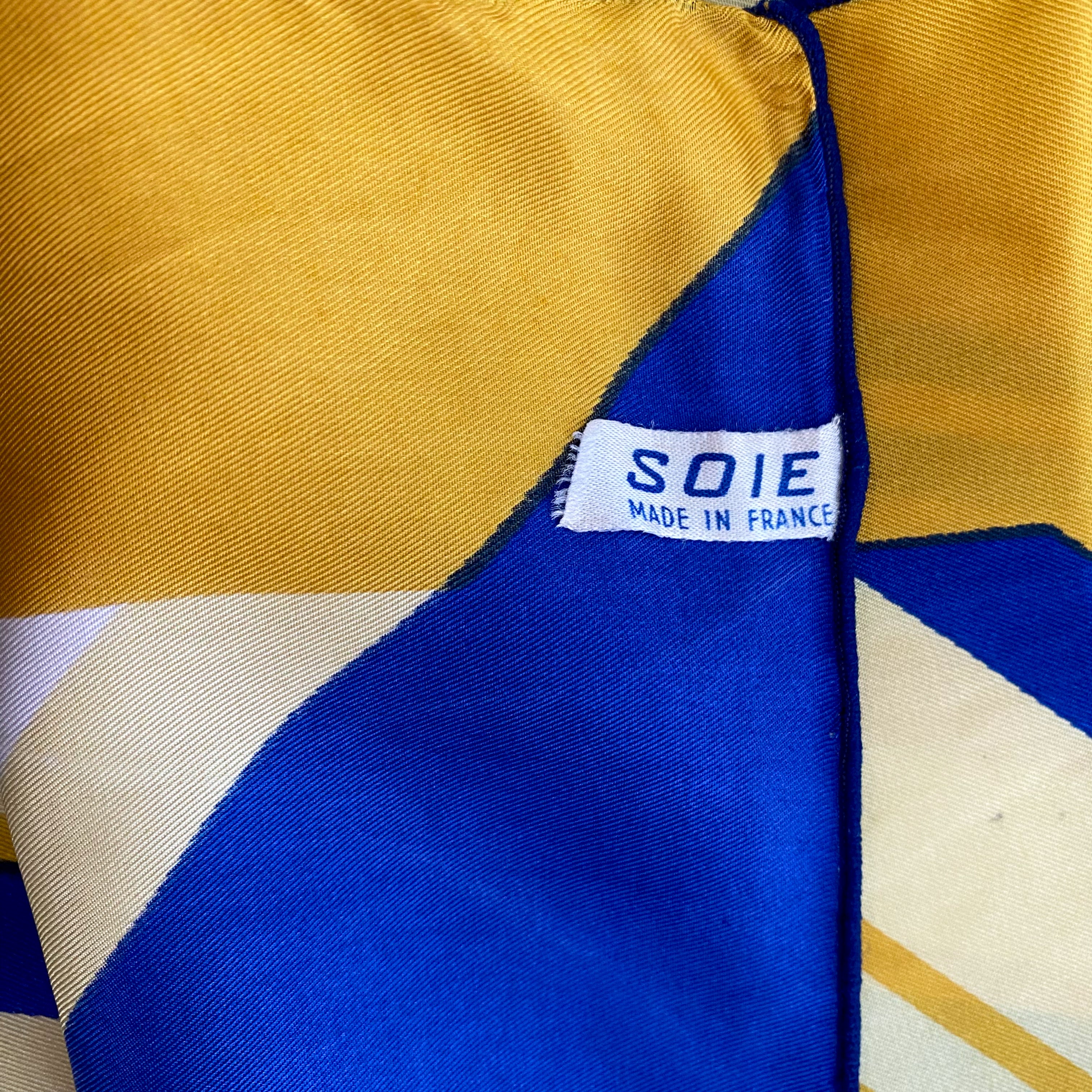 1970’s French Block Striped Silk Scarf