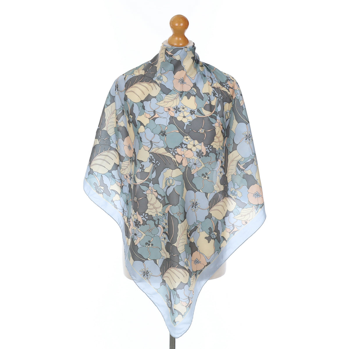 Pastel Floral Vintage Silk Scarf