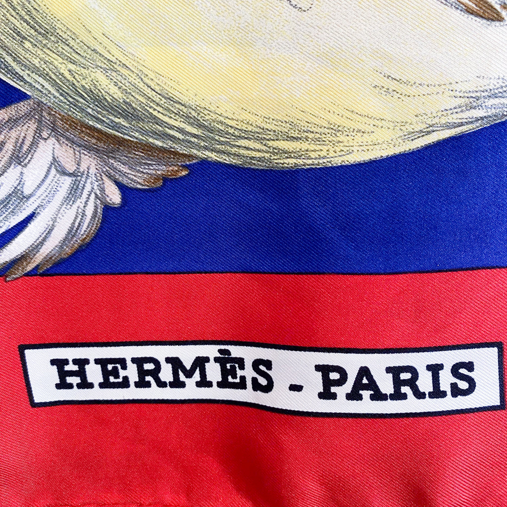 Boxed Hermes Sauvagine en Vol Vintage Silk Scarf