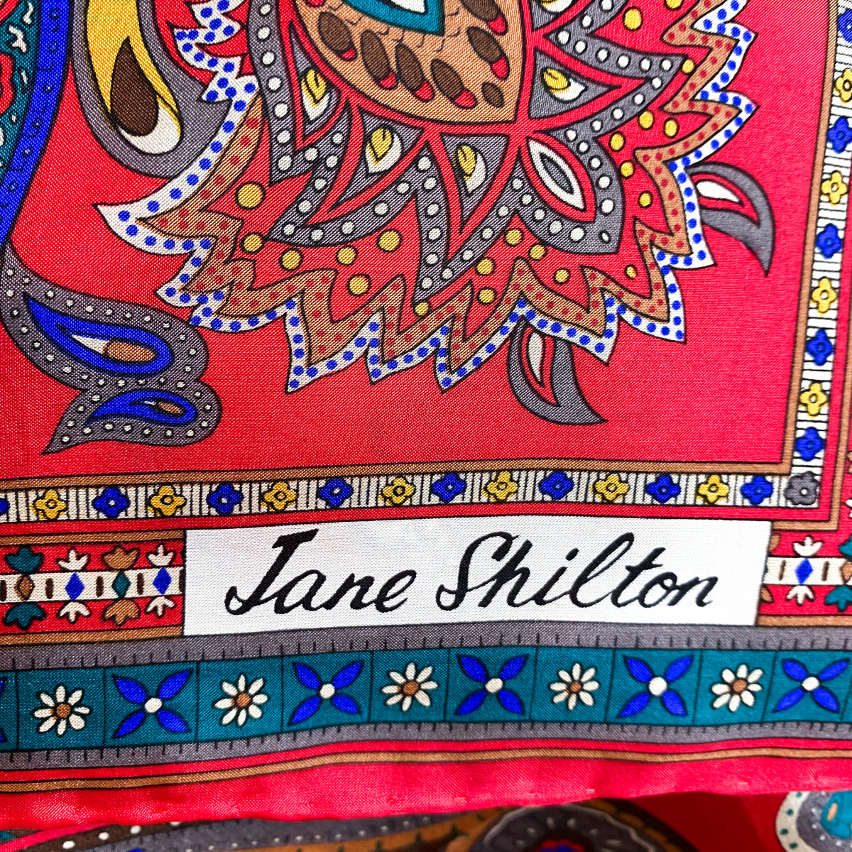 Jane Shilton Red Paisley Silk Scarf