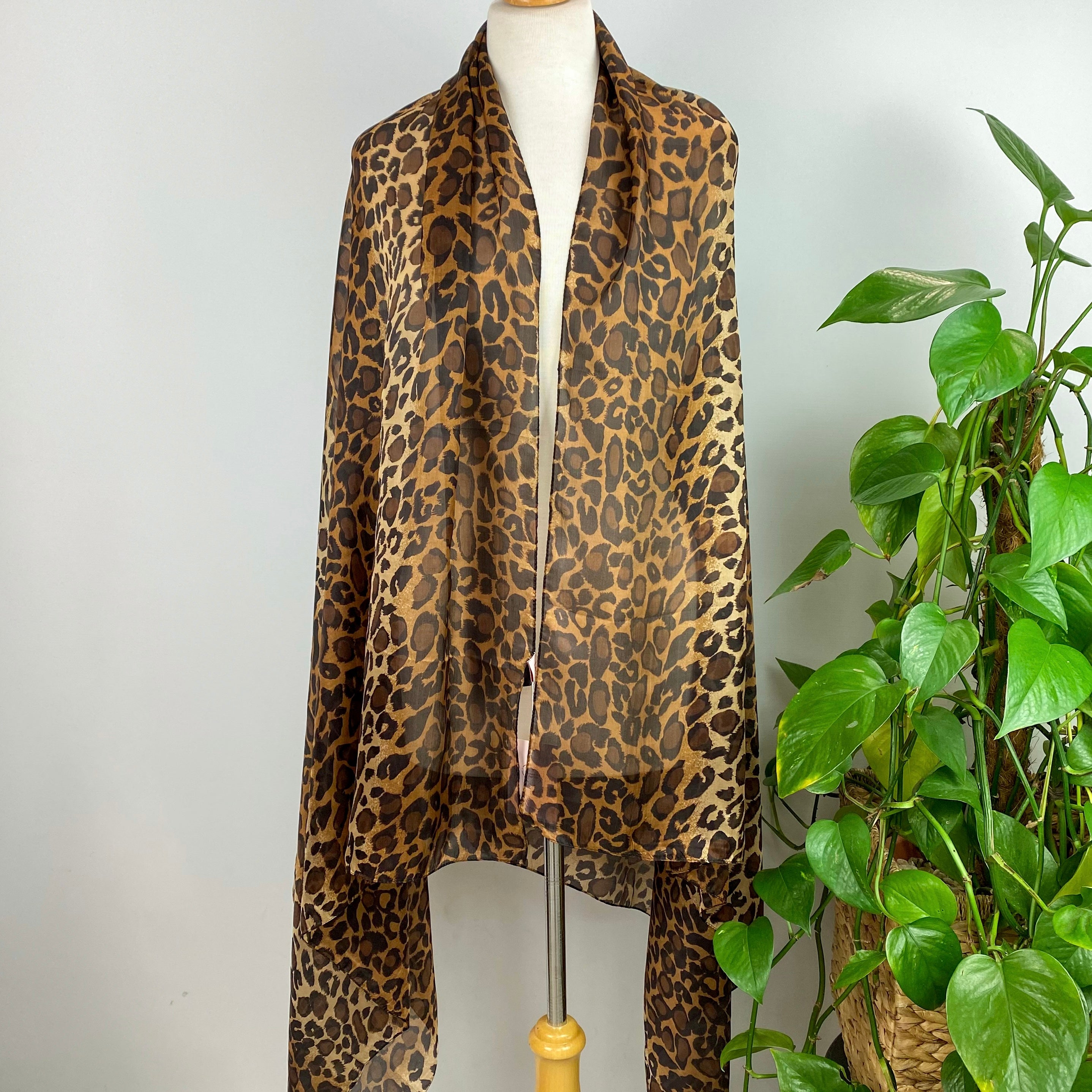 Unworn Modern Animal Print Silk Scarf