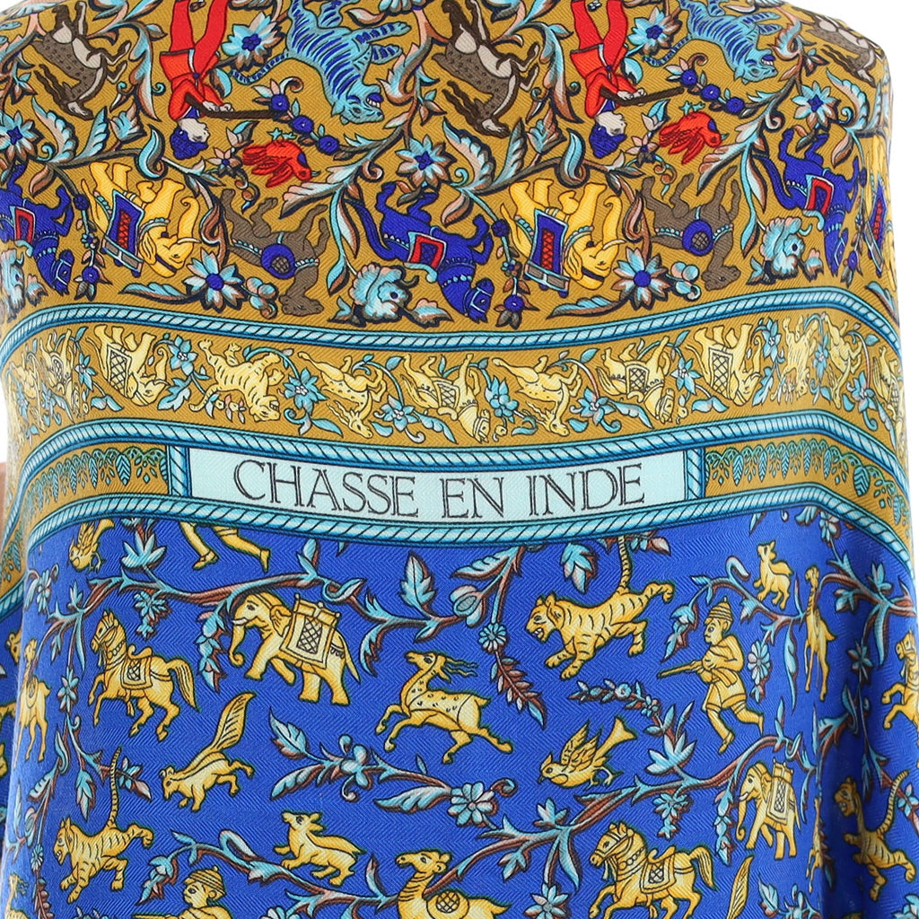 Brand New Hermès Chasse En Inde Cashmere Blend Scarf