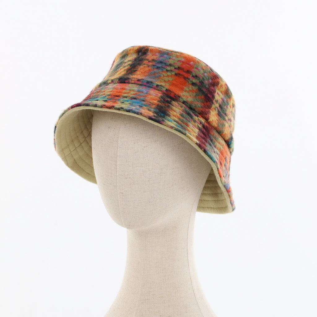 Unisex Multicolour Patterned Reversible Cashmere Bucket Hat Men’s - M Women’s - L