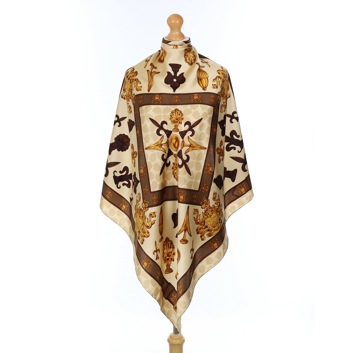 Gold And Bronze Baroque Style Silk Scarf