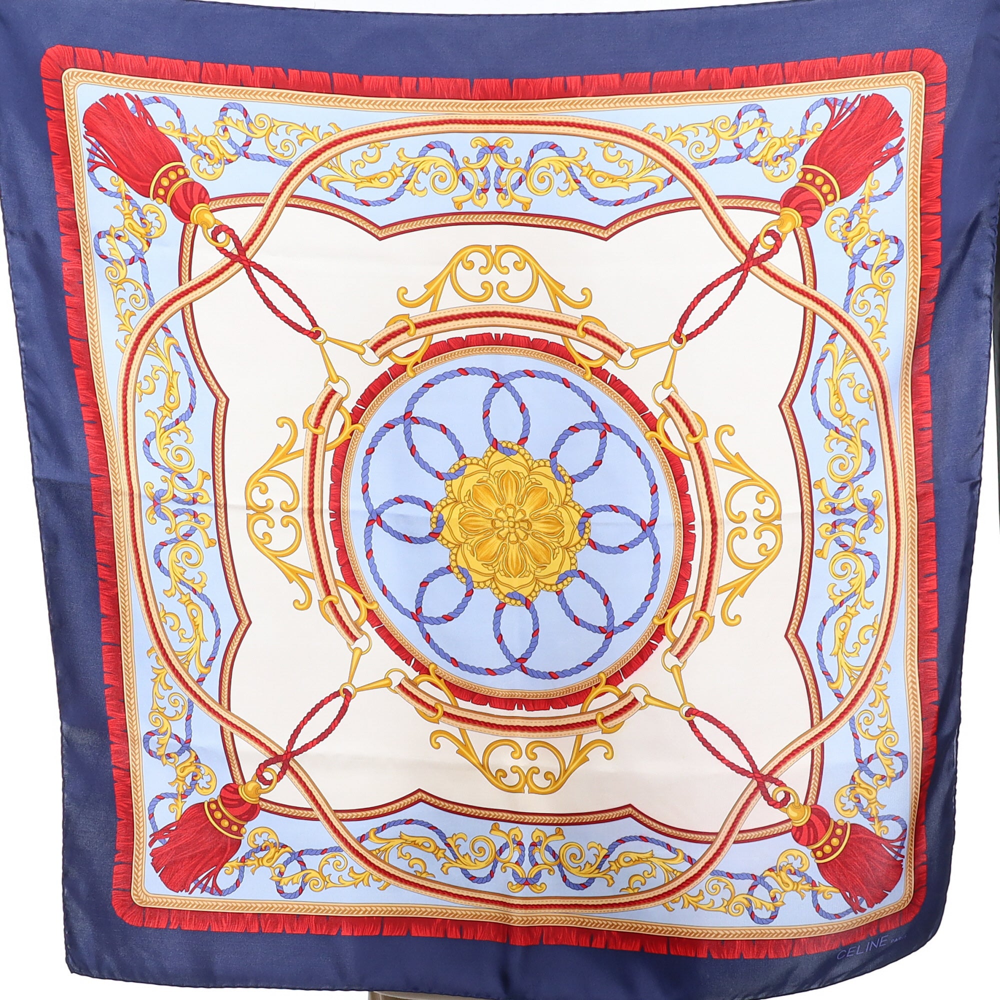 Boxed Celine Traditional Vintage Silk Scarf