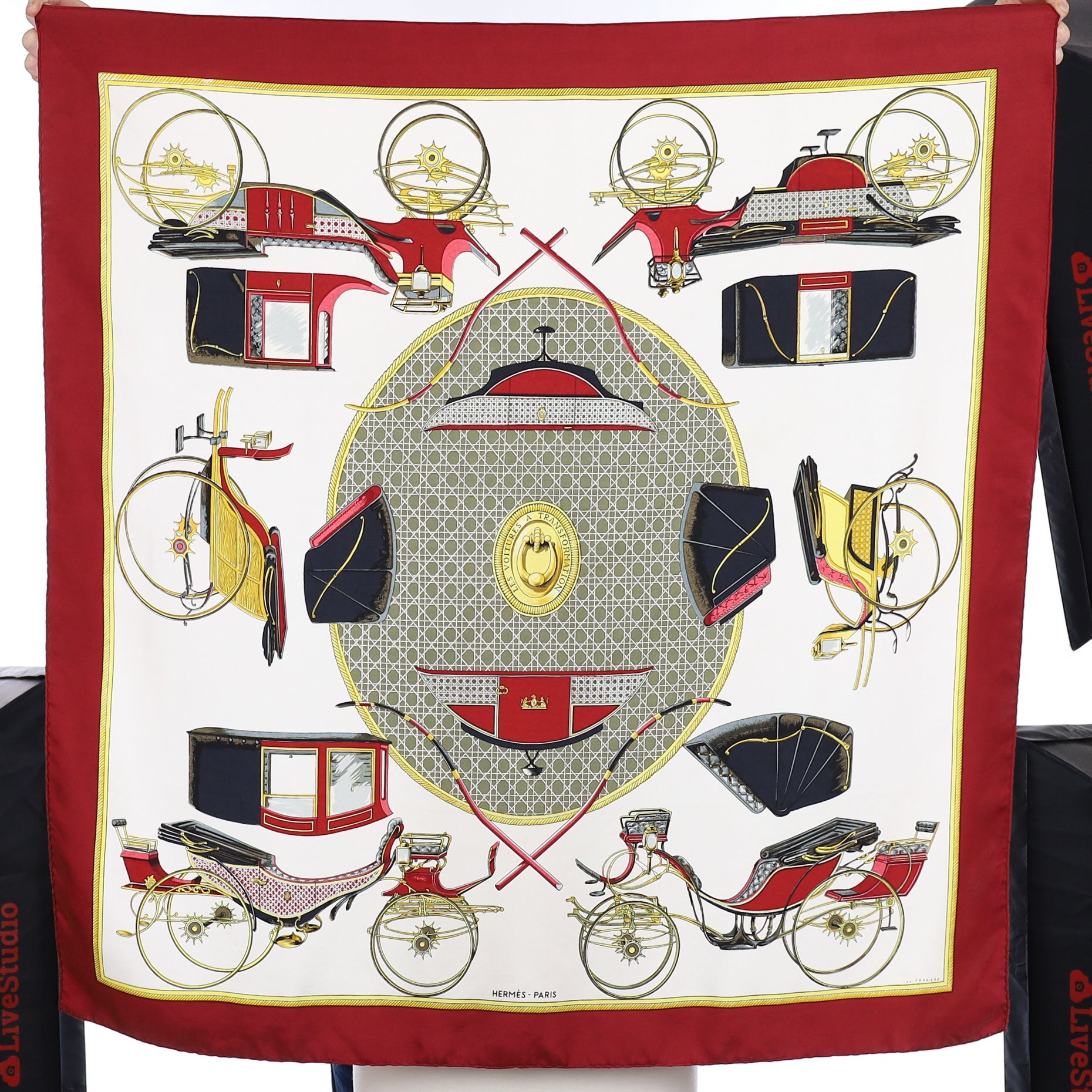 Hermès Les Voitures a Transformation Silk Scarf