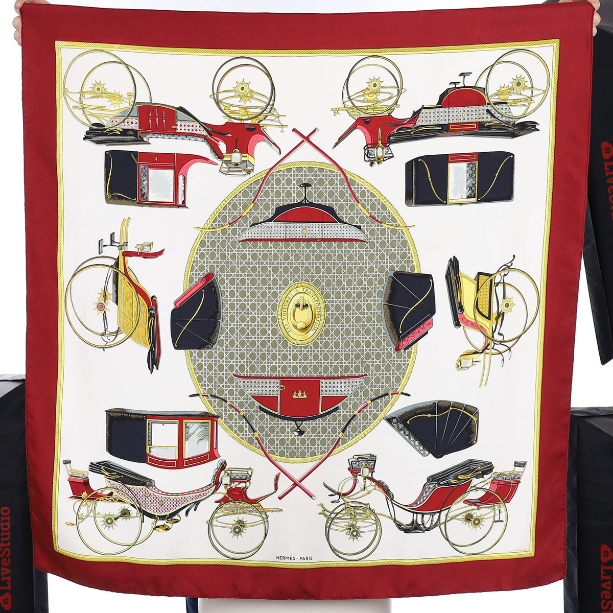 Hermès Les Voitures a Transformation Silk Scarf