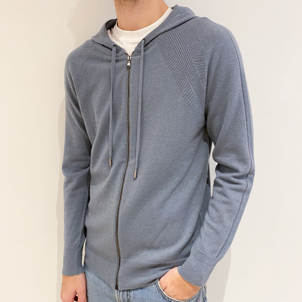 Men’s Brand New Scottish Slate Blue Zip Up Hoodie Medium
