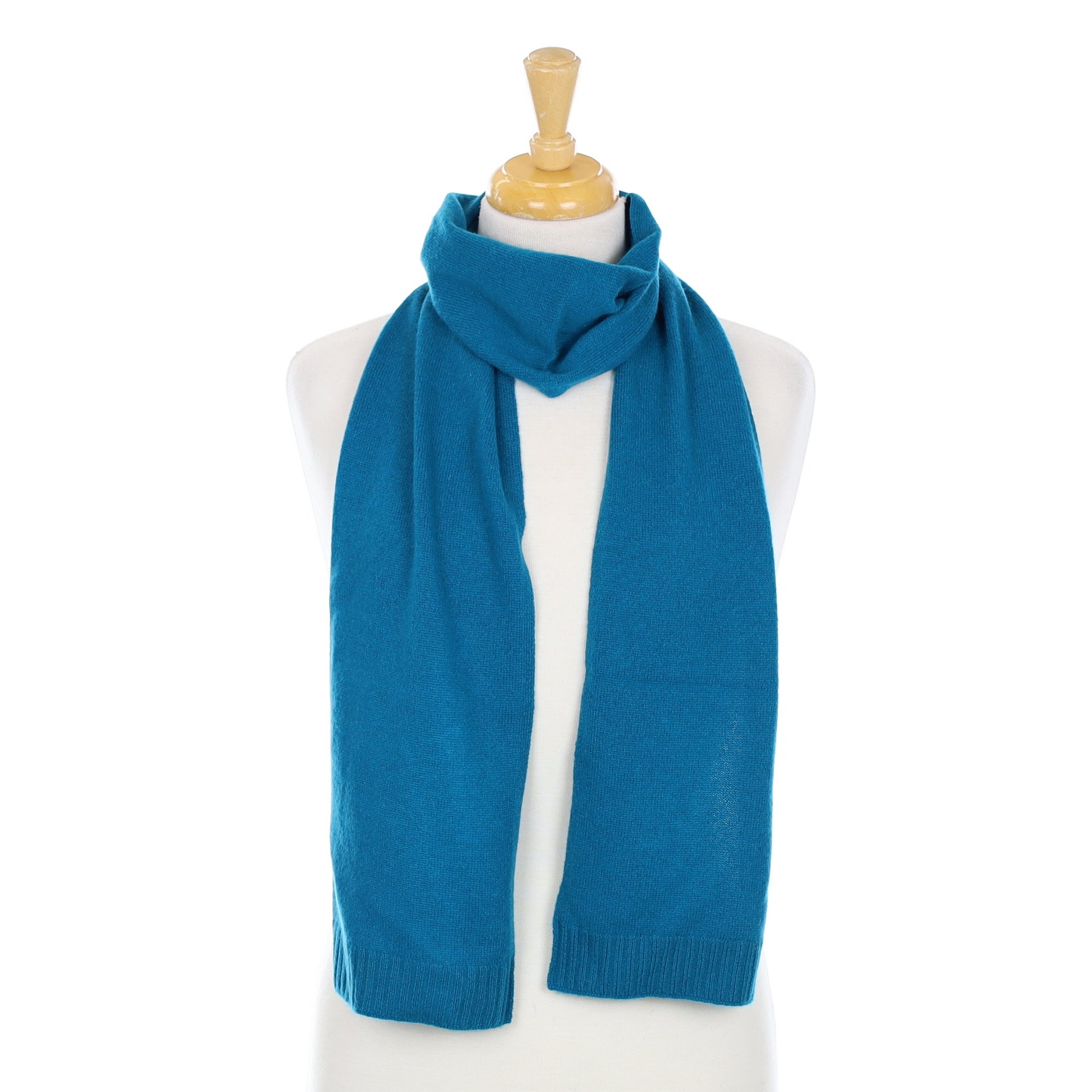 Deep Turquoise Knitted Cashmere Scarf