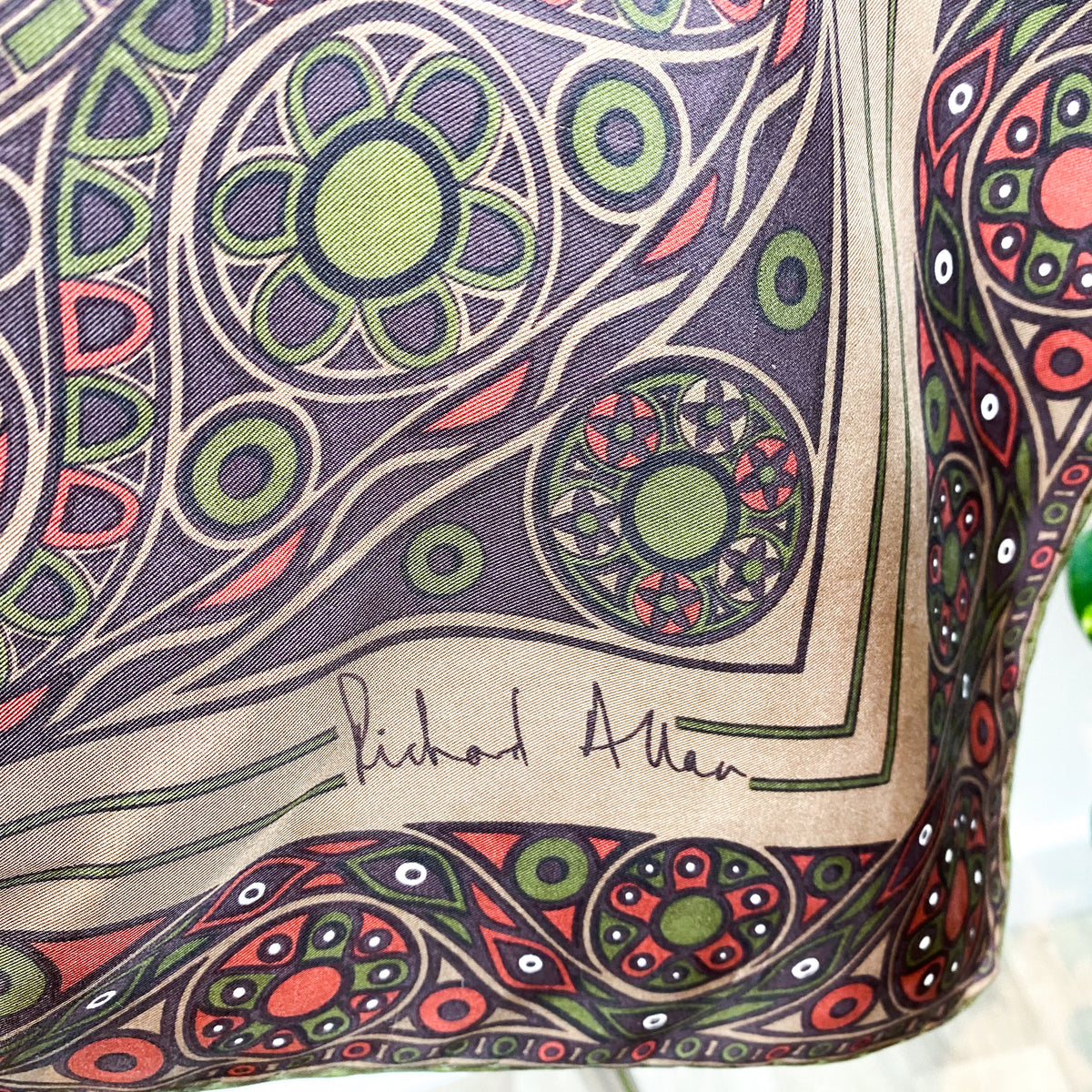 1970s Richard Allan Vintage Silk Scarf