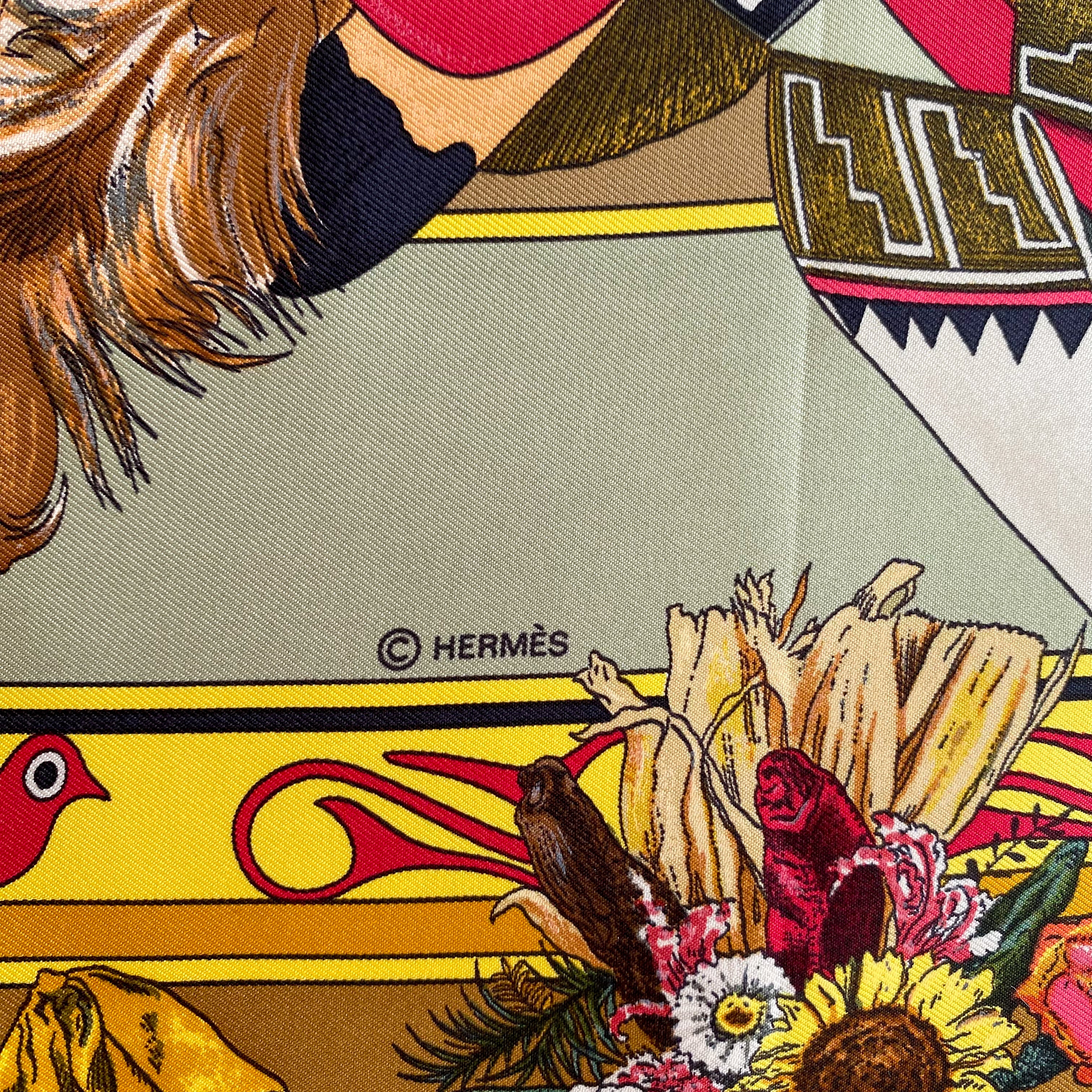 Hermès Kachinas Designer Silk Scarf