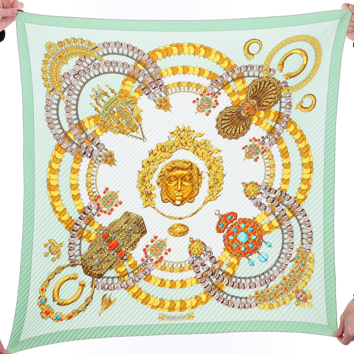 Boxed Hermès Kosmima Plissé Silk Scarf
