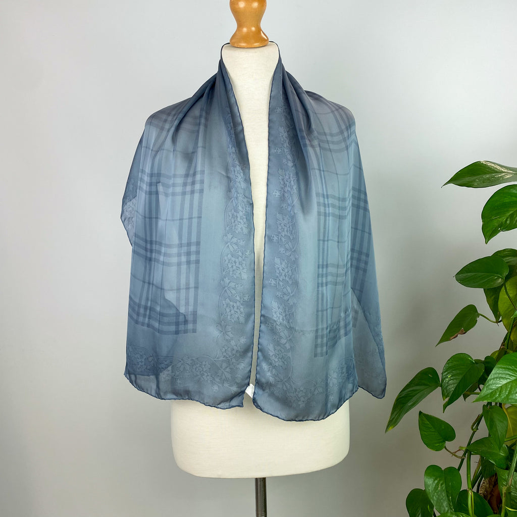 Burberry Dove Grey Designer Silk Scarf