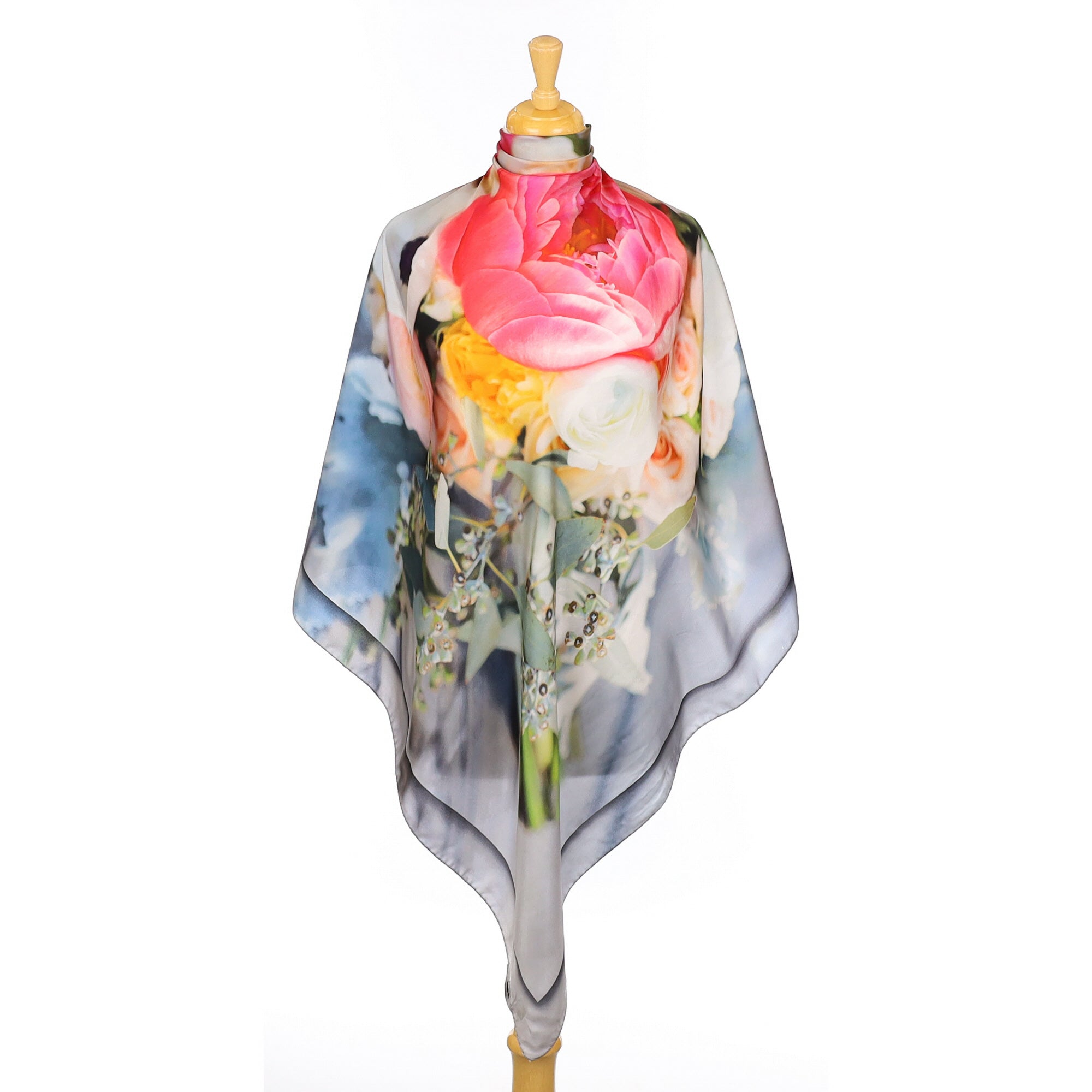 Cleilia & Romy Bright Floral Silk Scarf