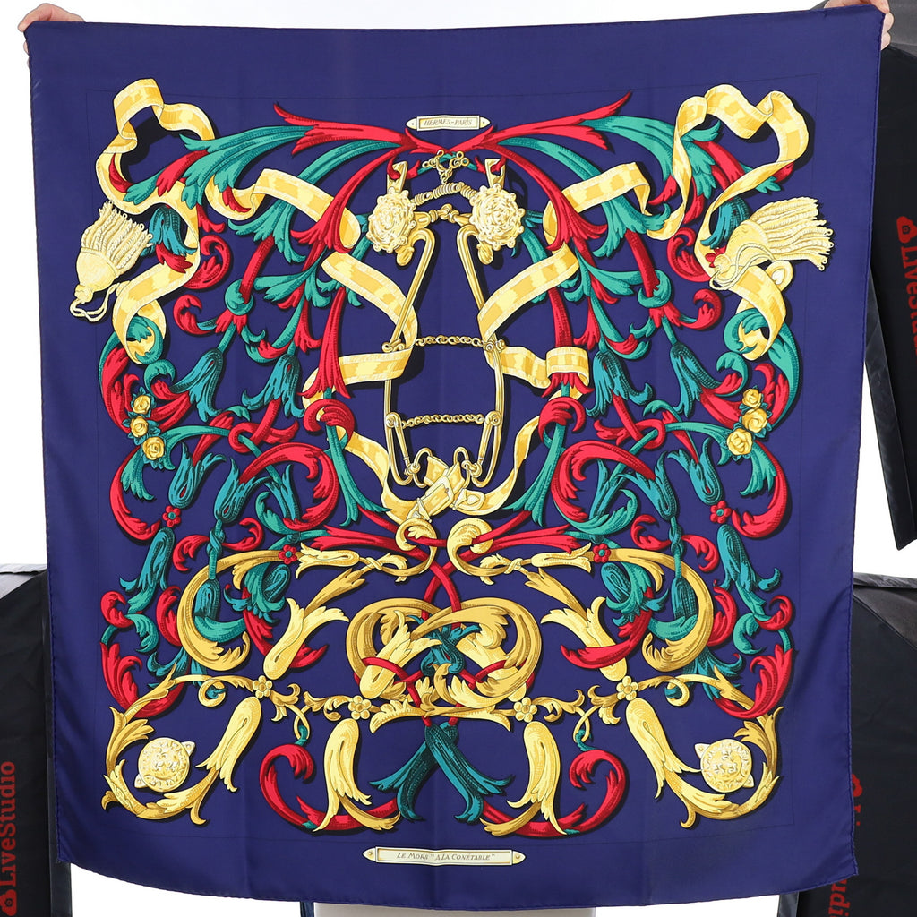 Hermès Le Mors a la Conétable Silk Scarf