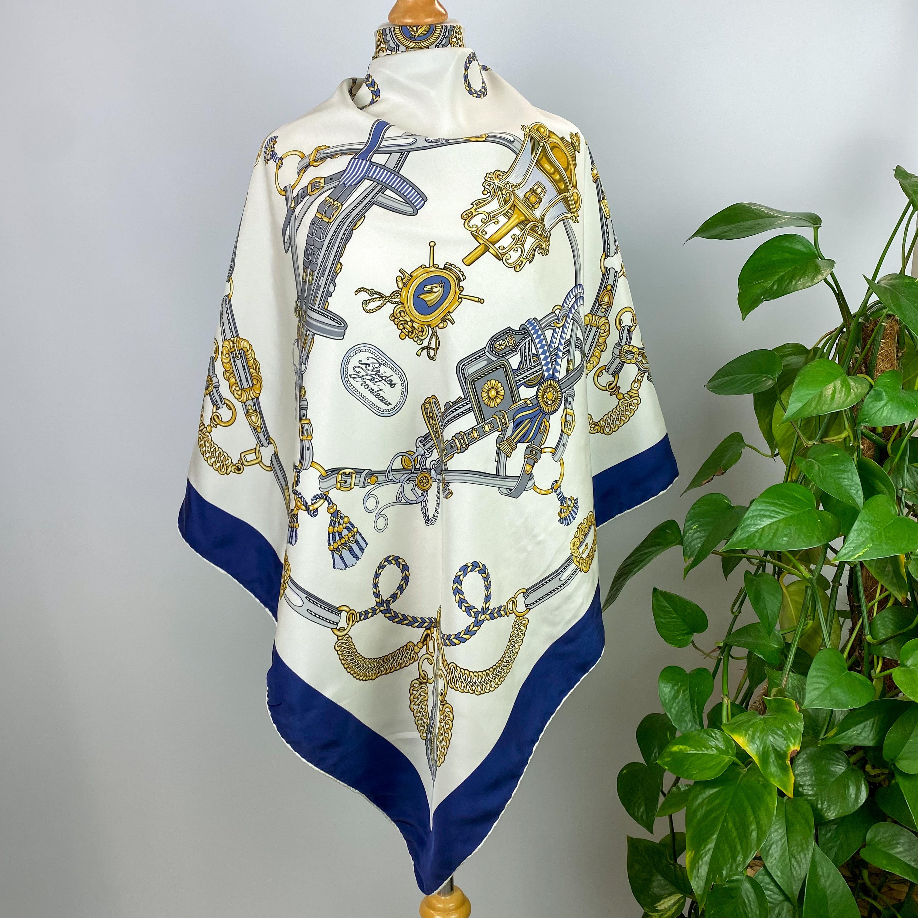 French Equestrian Buckle Silk Scarf