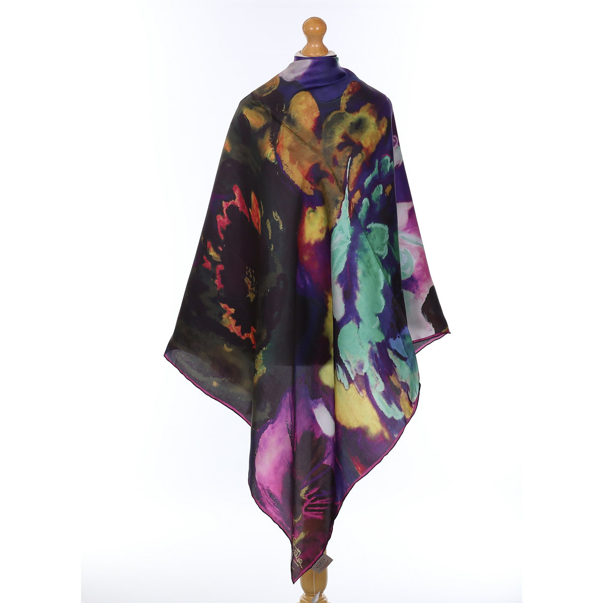 Brand New Paul Costello Colourful Abstract Silk Scarf