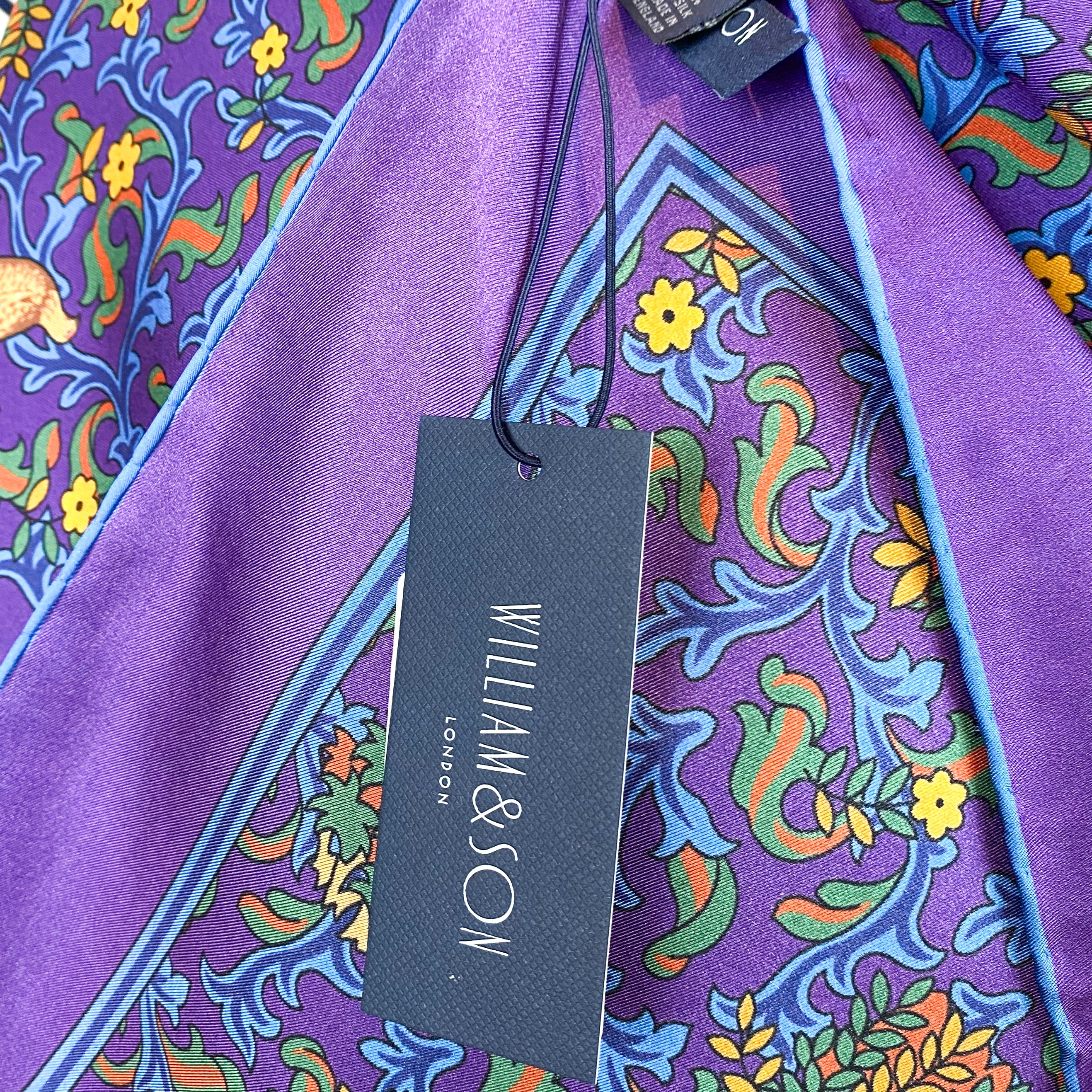 Brand New William & Son Stag Design Silk Scarf