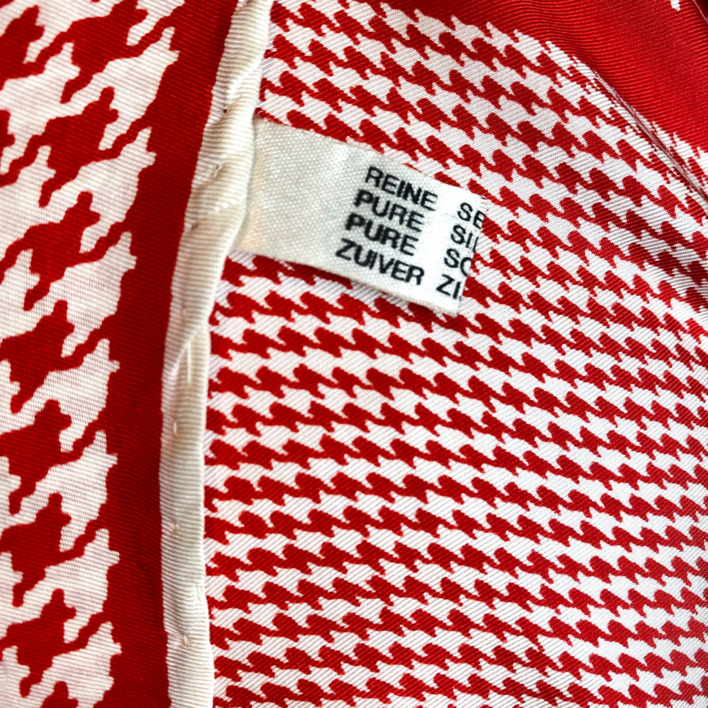 Dog Tooth Check Vintage Silk Scarf