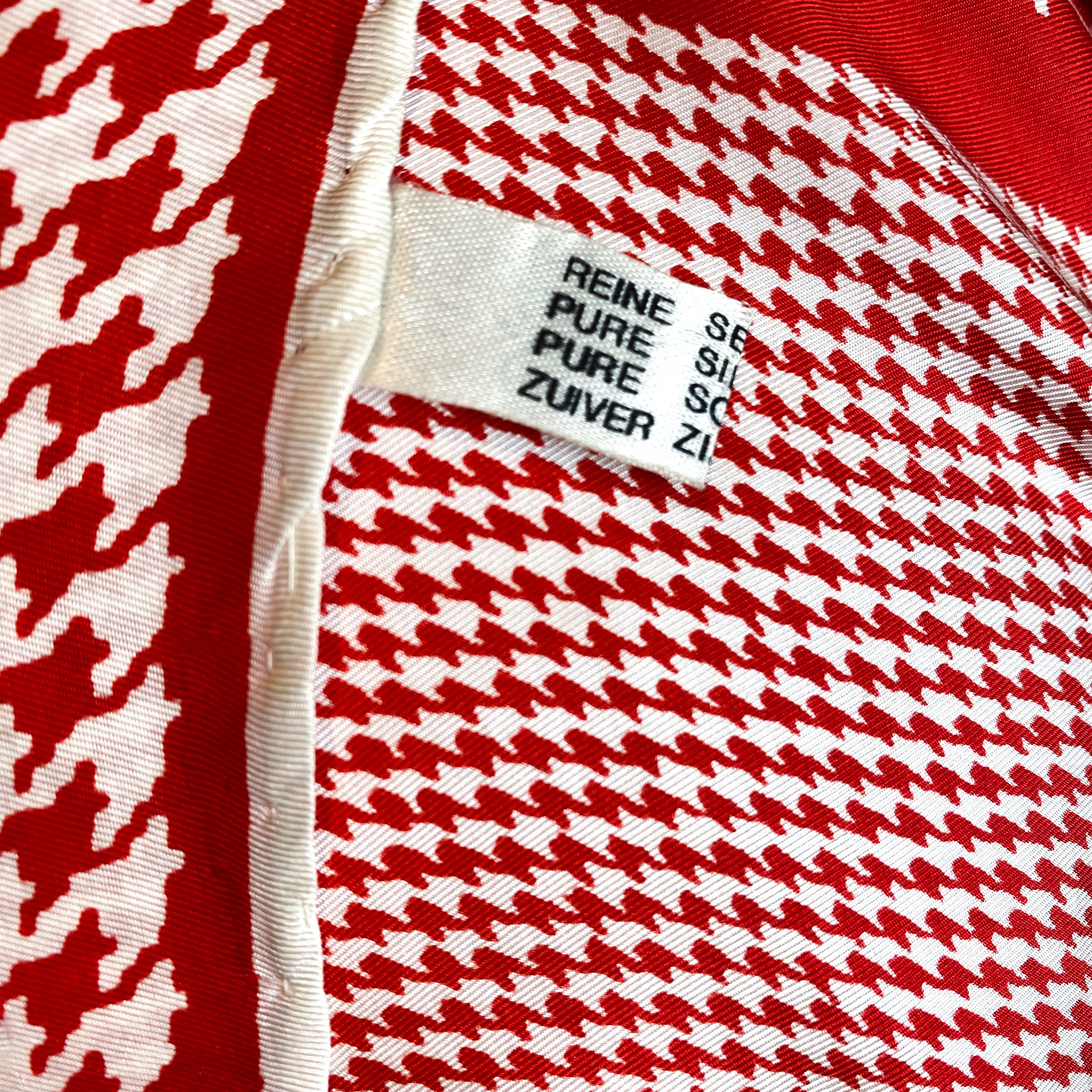 Dog Tooth Check Vintage Silk Scarf