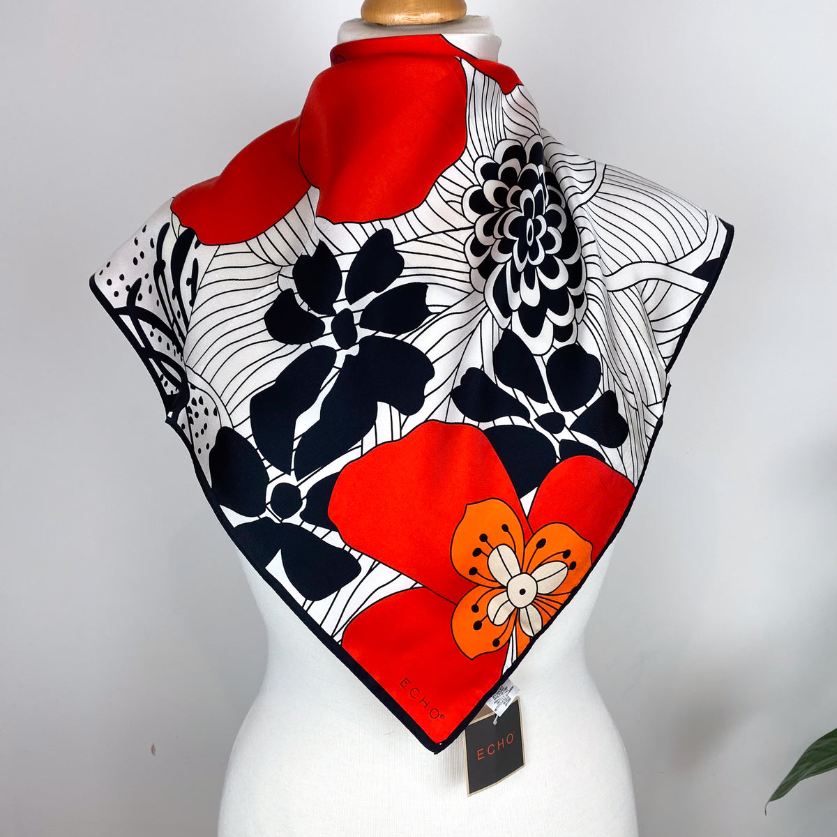 Brand New Echo Floral Small Silk Scarf