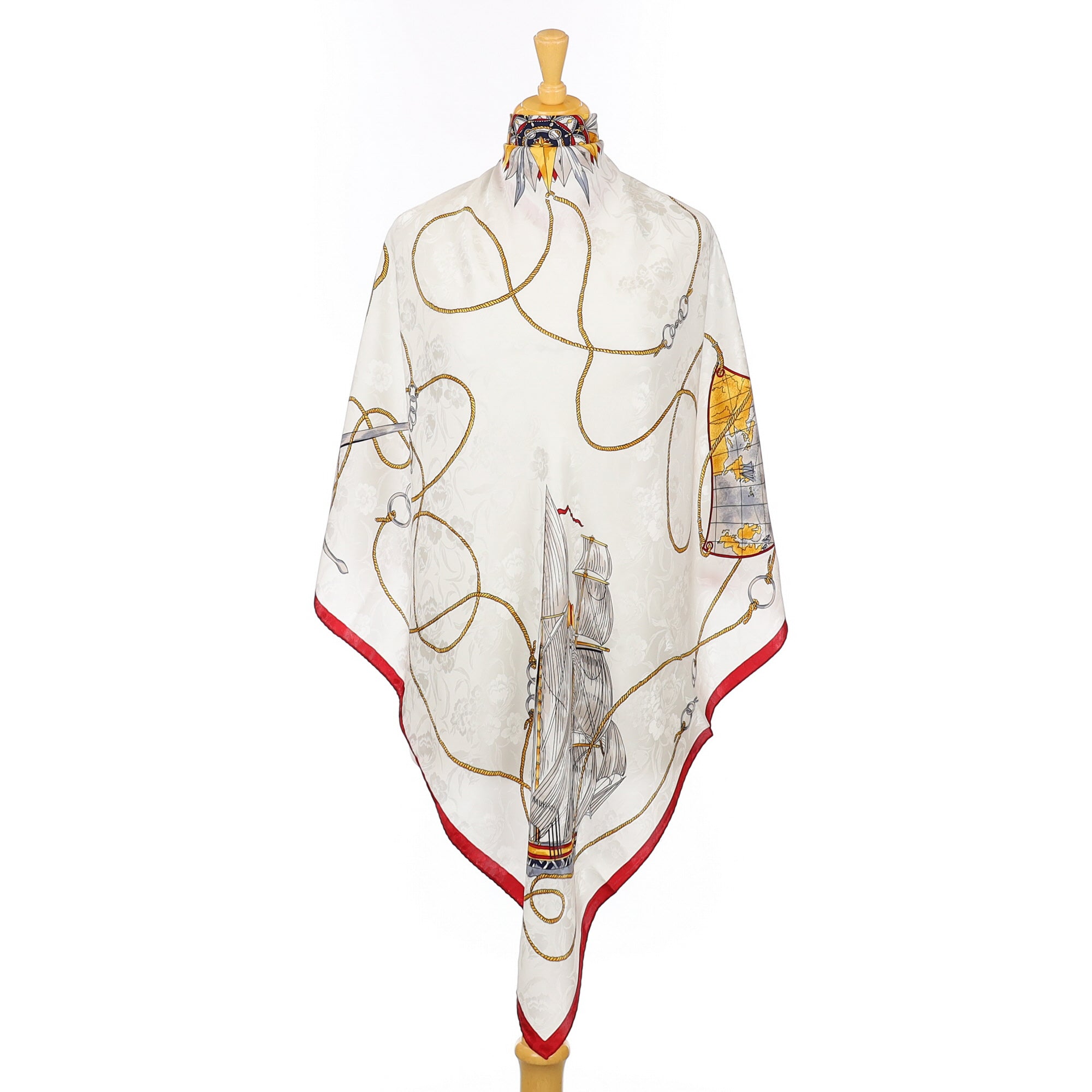 Italian Nautical Theme Vintage Silk Scarf