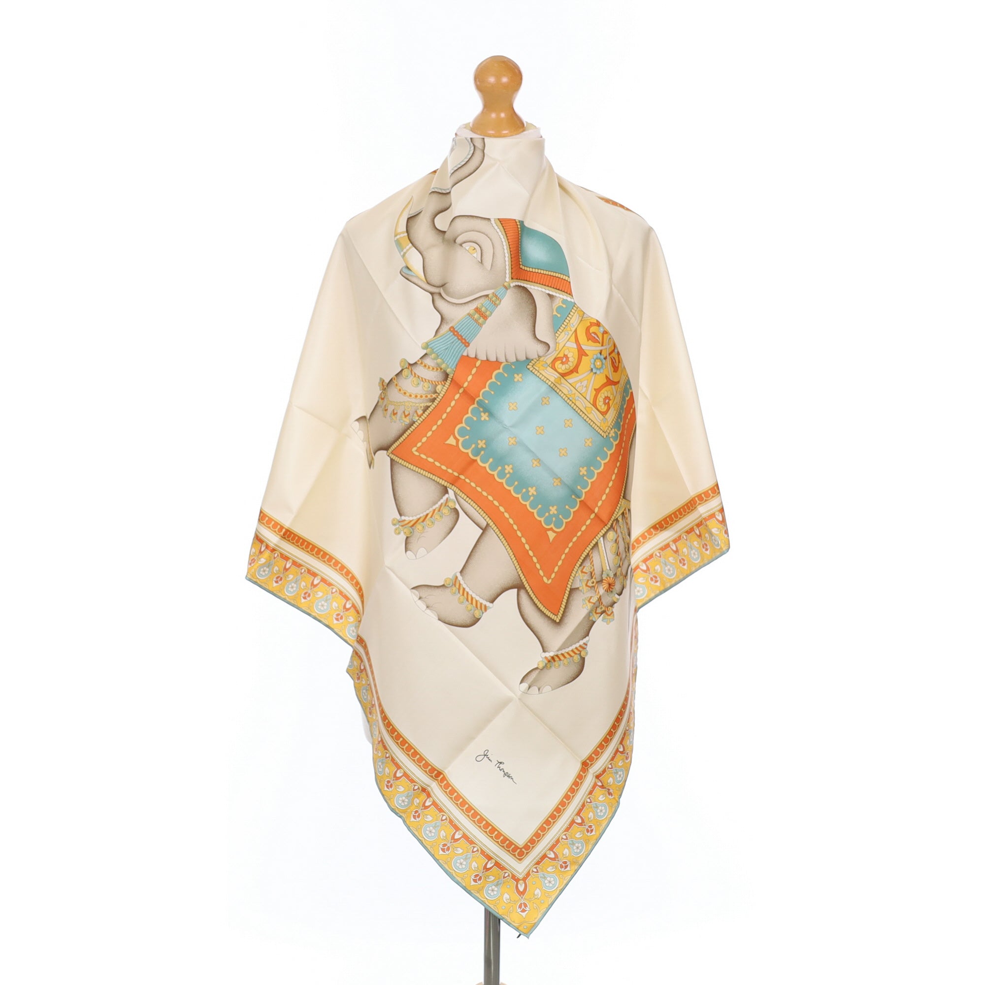 Brand New Jim Thompson Elephant Silk Scarf