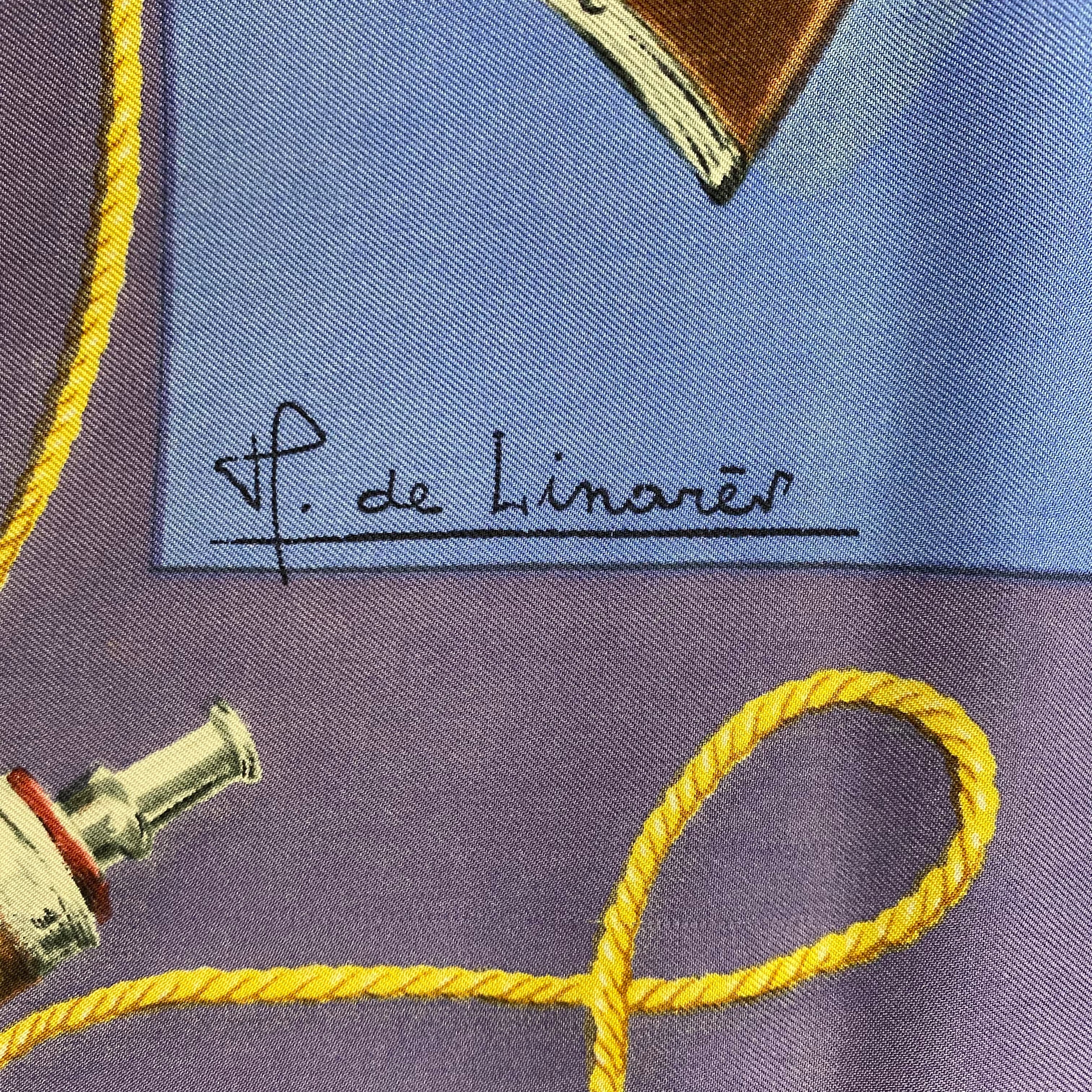 Hermès Les Fusils Vintage Silk Scarf