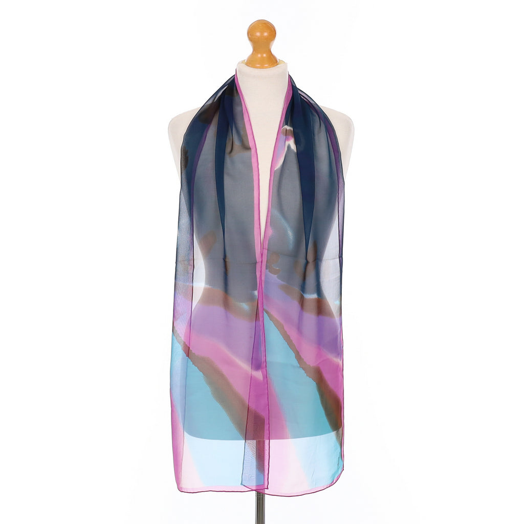Jammers & Leufgen Magenta and Blue Silk Scarf