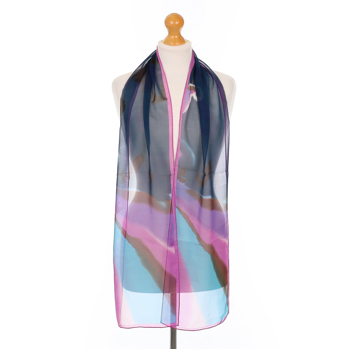 Jammers & Leufgen Magenta and Blue Silk Scarf