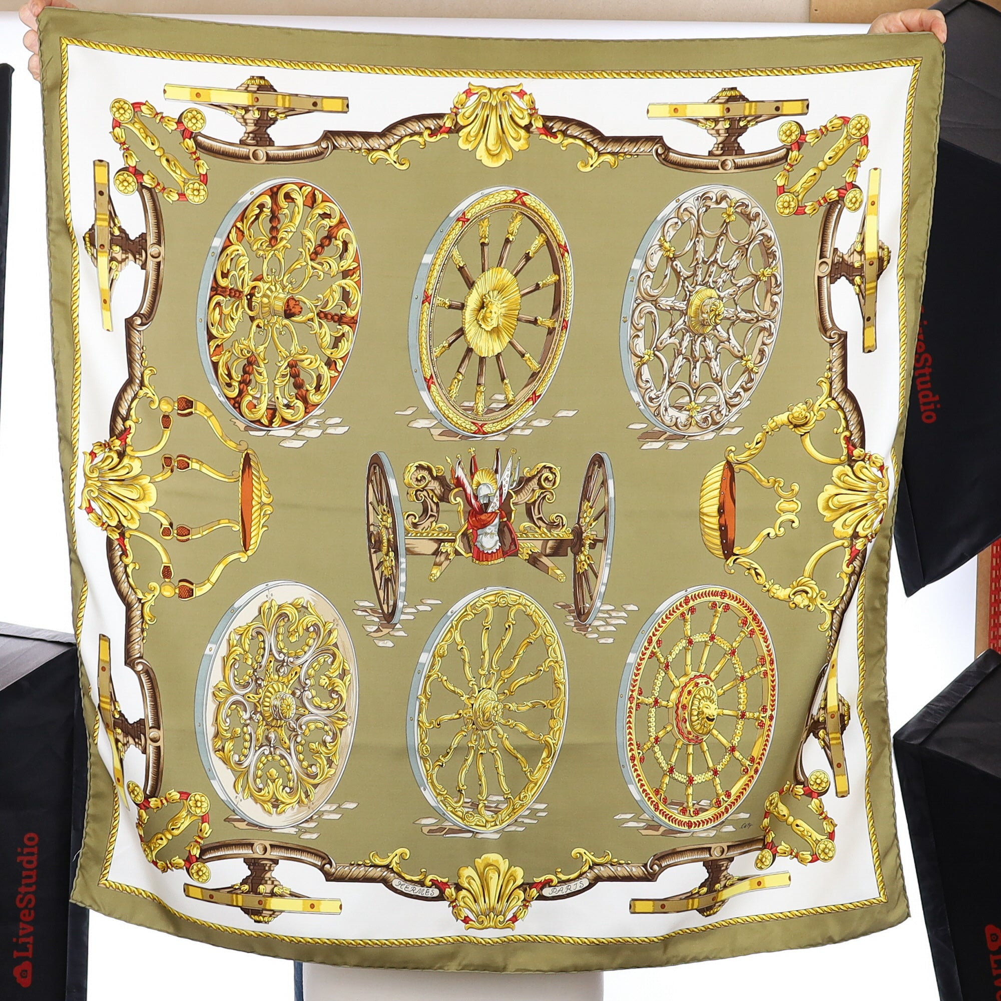 Hermès Les Roues Silk Scarf