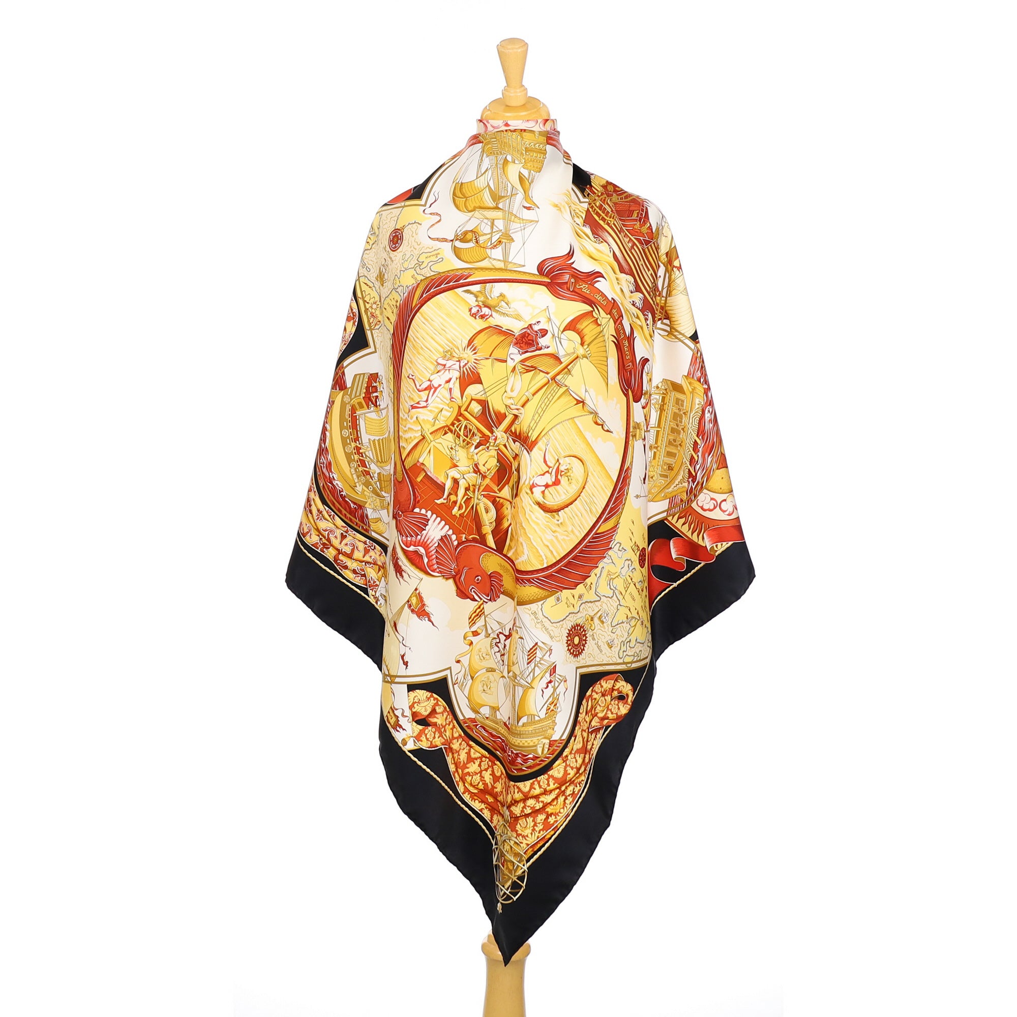 Immaculate Hermès Au Delà des cinq Mers Silk Scarf