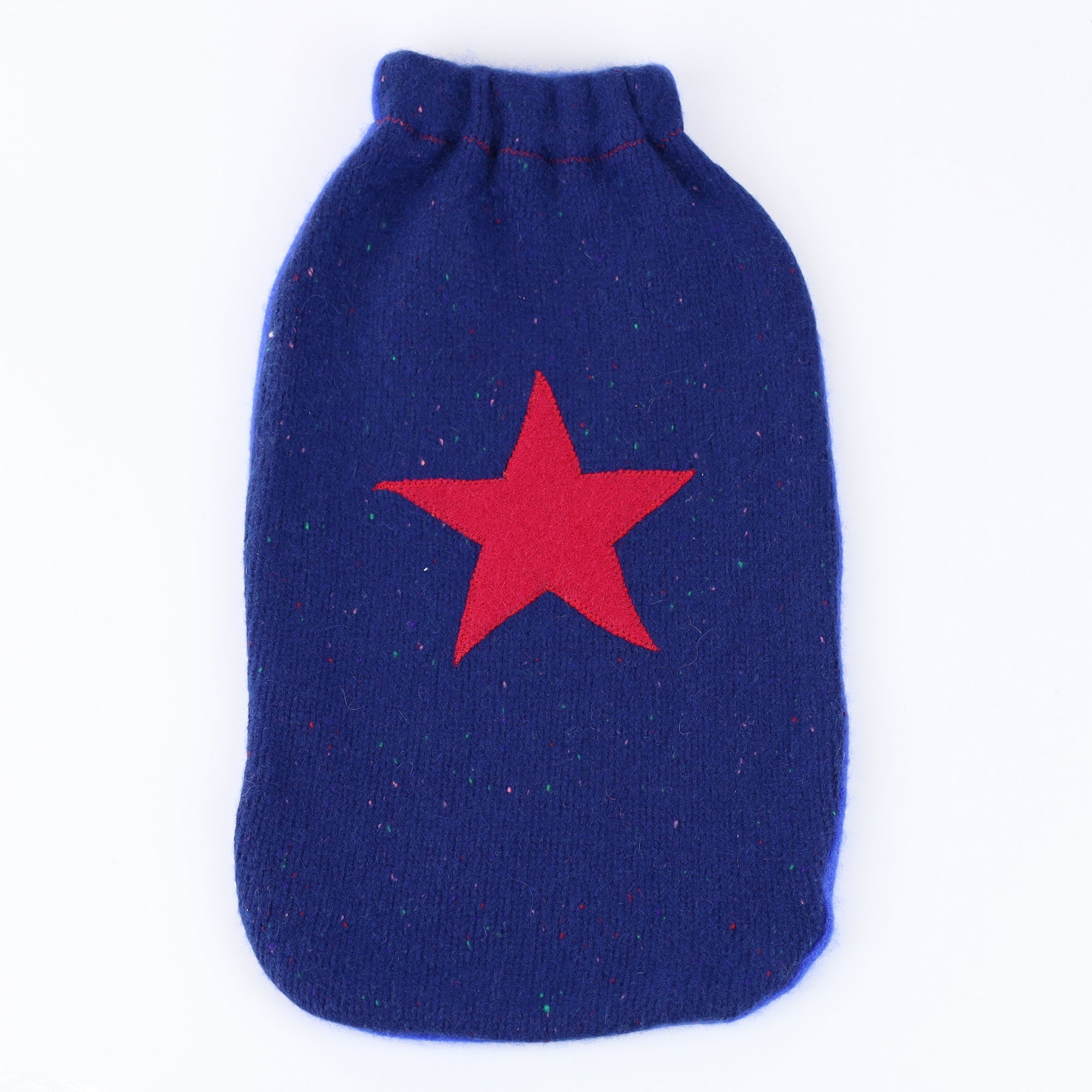 Red And Blue Fleck Cashmere Large Hot Water Bottle