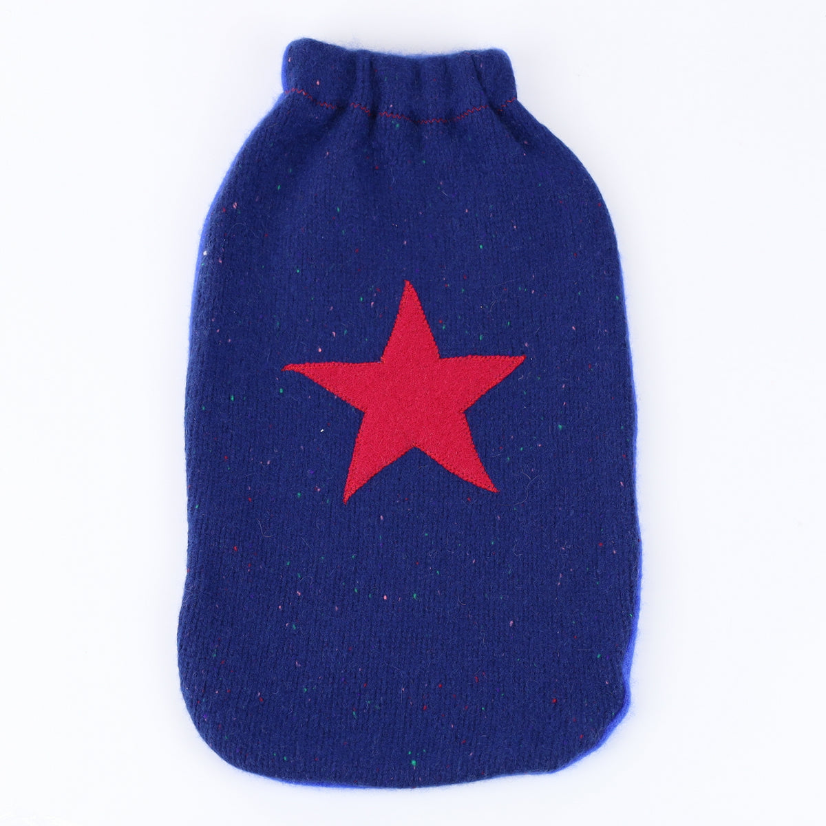 Red And Blue Fleck Cashmere Large Hot Water Bottle