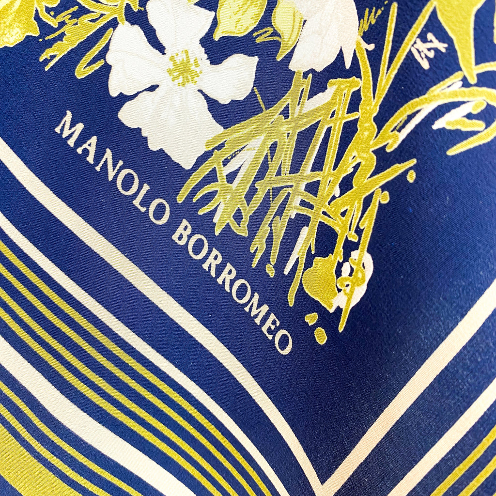 Manolo Borromeo Italian Vintage Silk Scarf