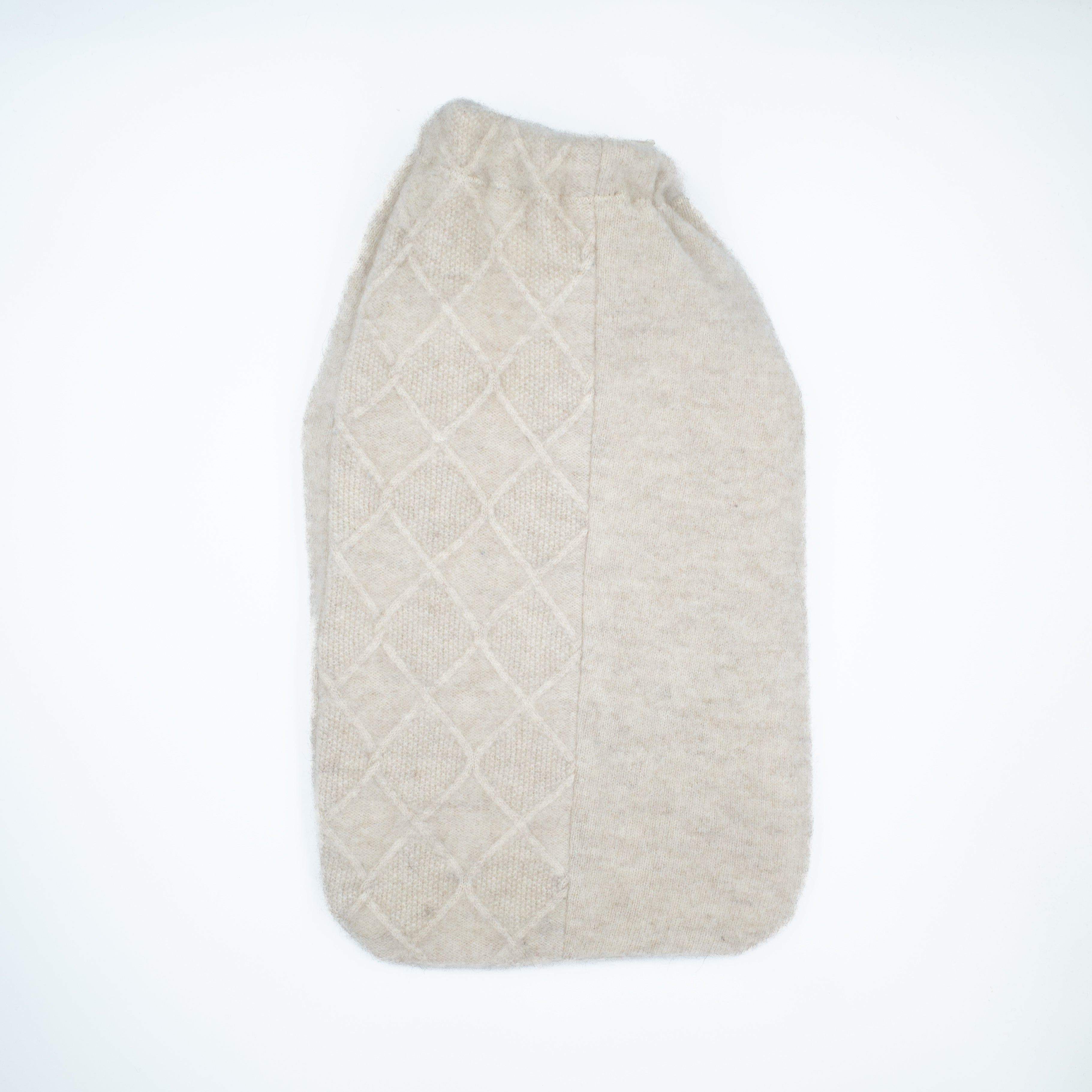 Oatmeal Diamond Knit Cashmere Large Hot Water Bottle