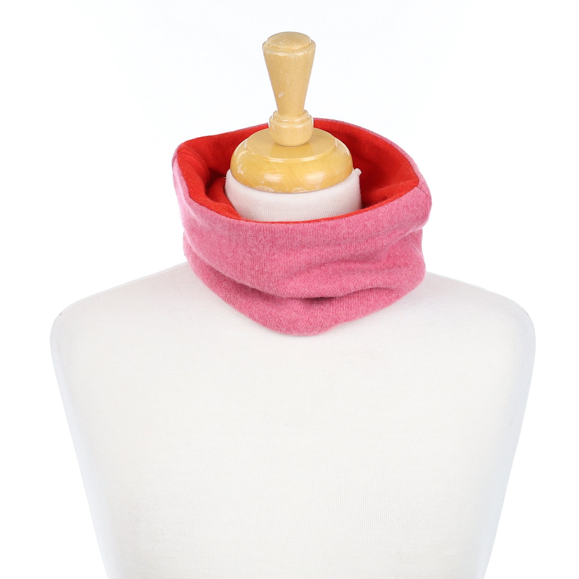Strawberry Pink and Red Neck Warmer