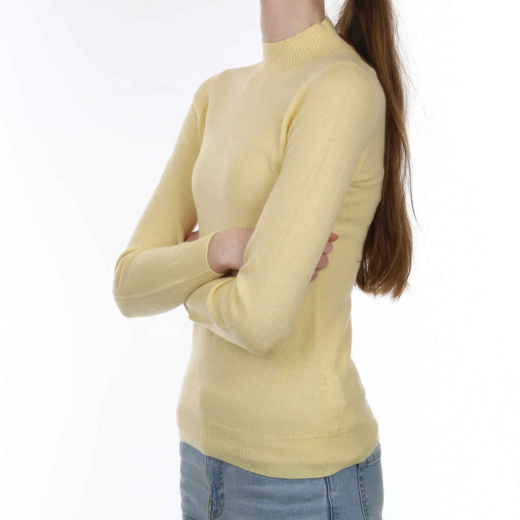 Primrose Yellow Cashmere Turtle Neck Jumper Extra Small