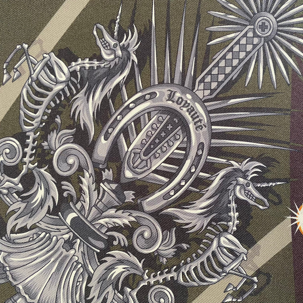 Hermès Cest La Fête Double Sided Silk Scarf Grail