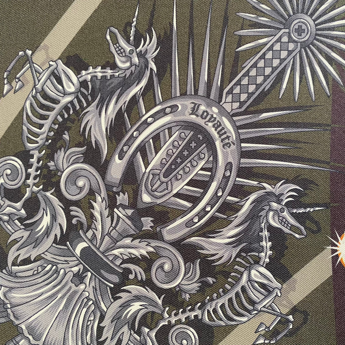 Hermès Cest La Fête Double Sided Silk Scarf Grail