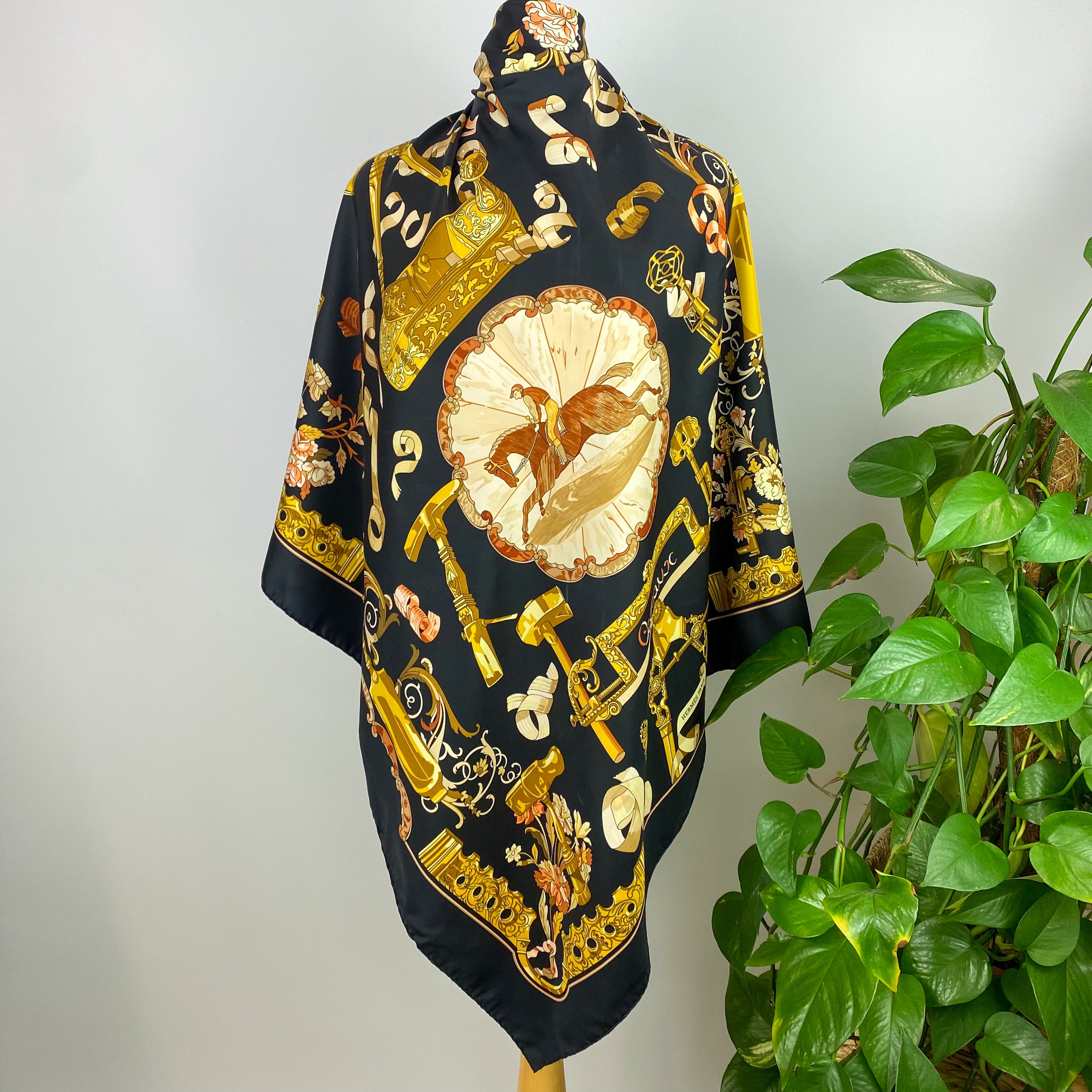 Hermes Copeaux 1998 Designer Silk Scarf