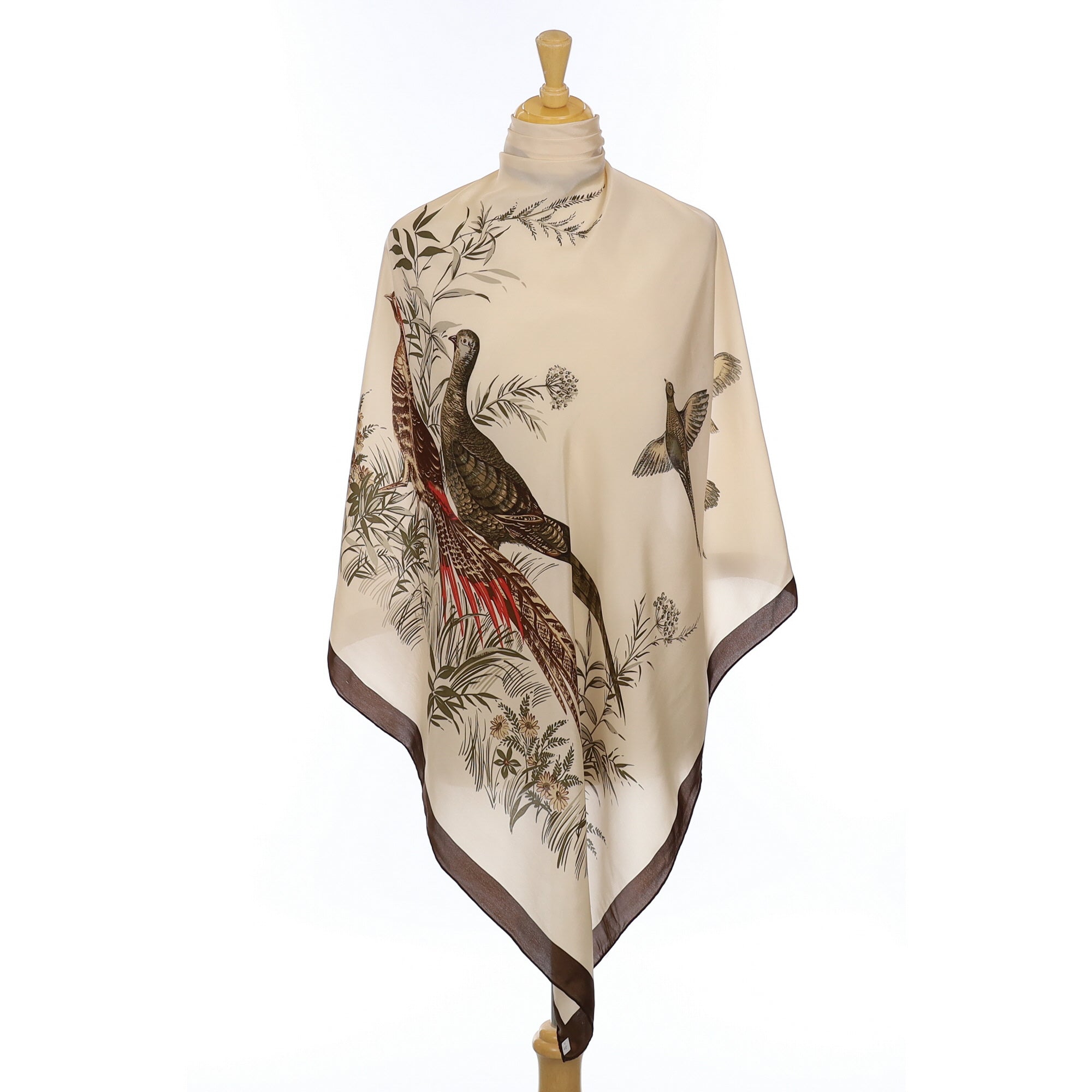 Pheasant Design Vintage Silk Scarf