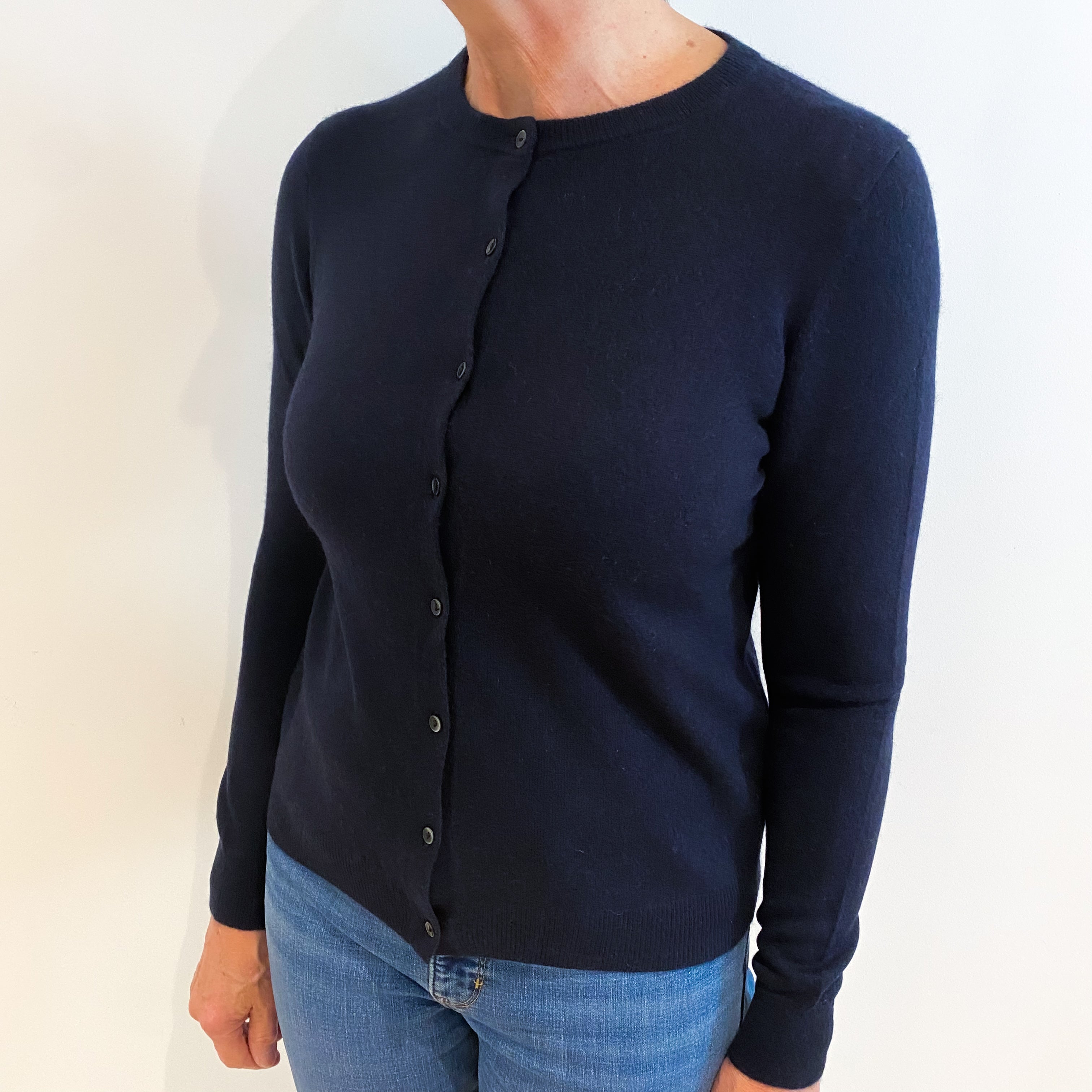 Navy Blue Cashmere Cardigan Medium