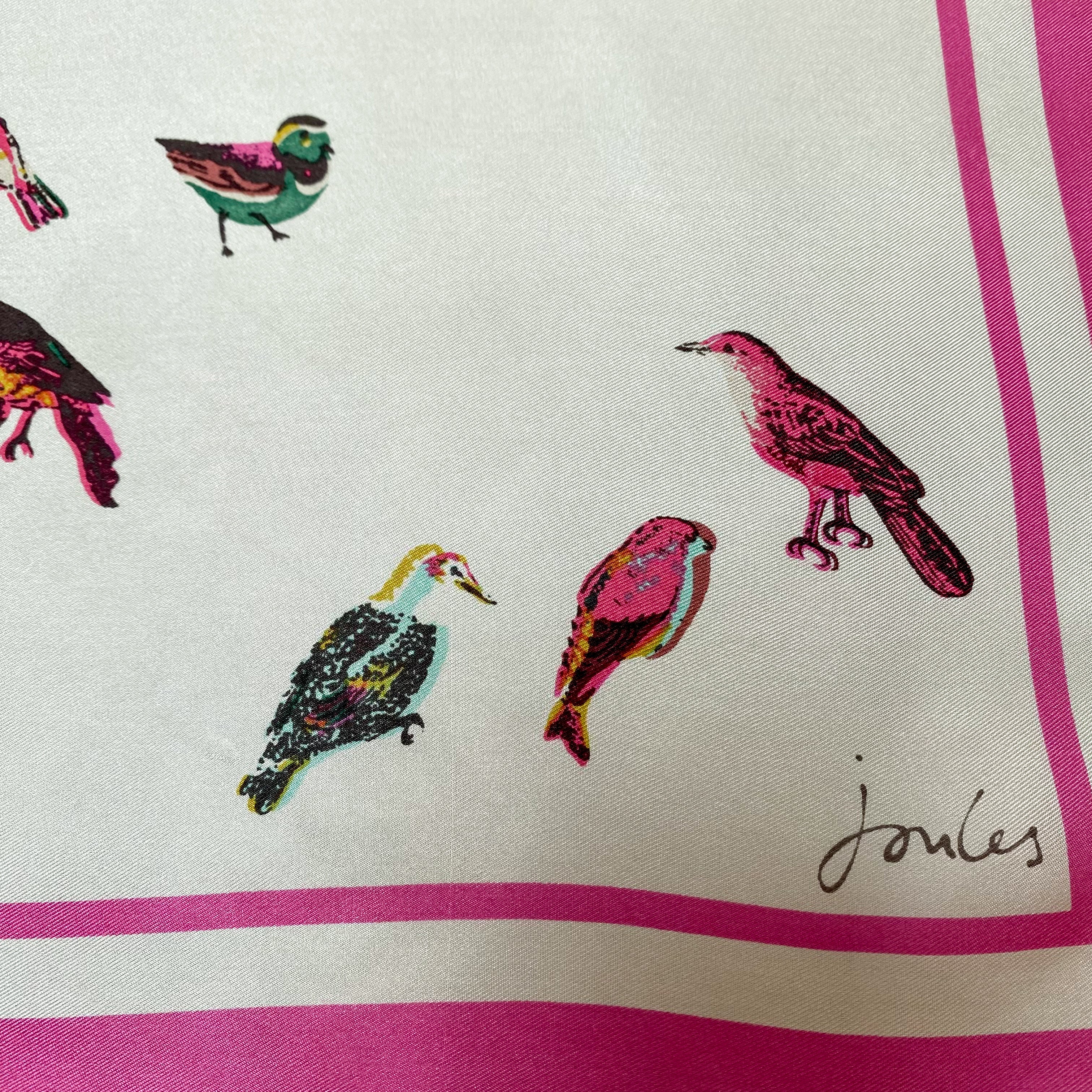 Modern Bird Design Joules Silk Scarf
