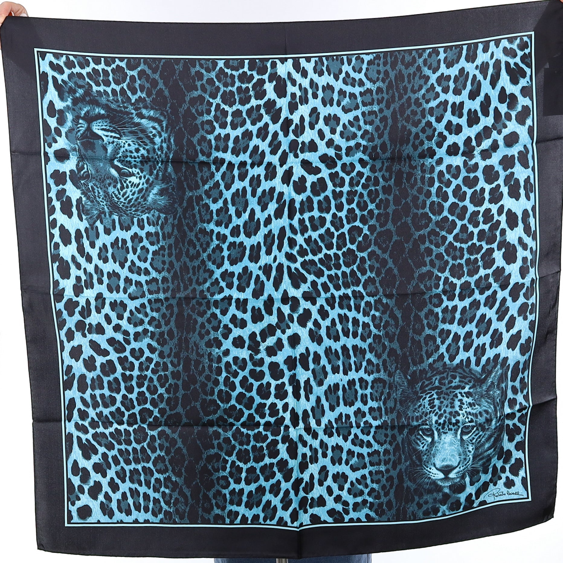 Brand New Roberto Cavalli Animal Print Silk Scarf