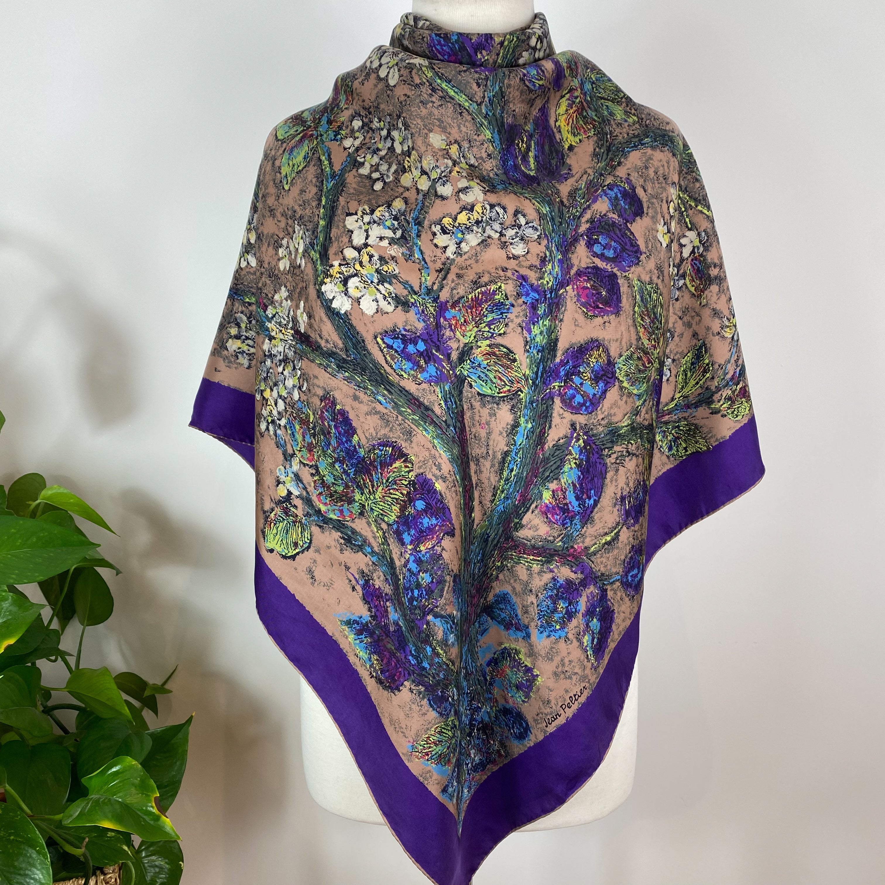 Stunning Jean Peltier French Vintage Silk Scarf