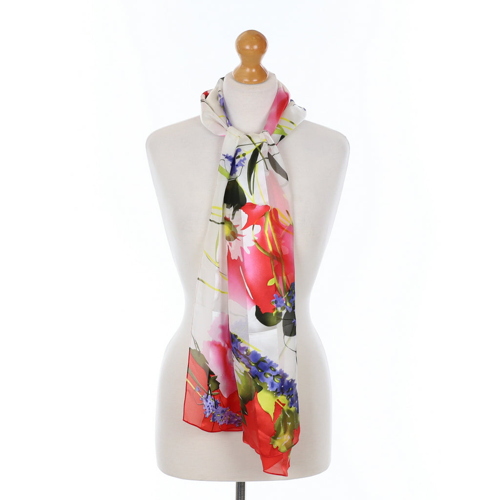 Brand New Cynthia Rowley Bright Floral Silk Scarf