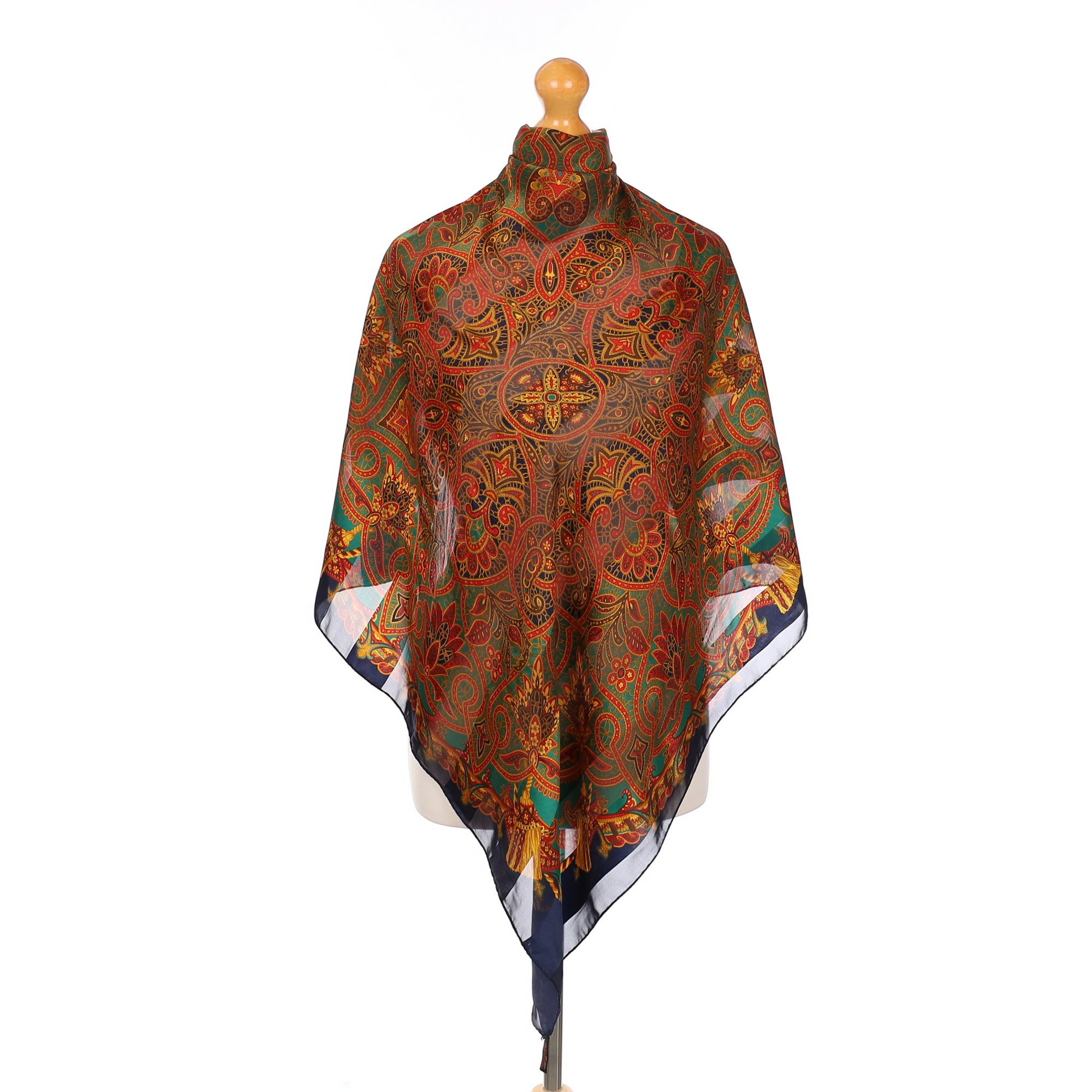 Ornate Design Silk Scarf