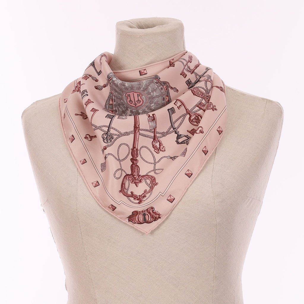 Hermès Les Cles Triangle Silk Scarf