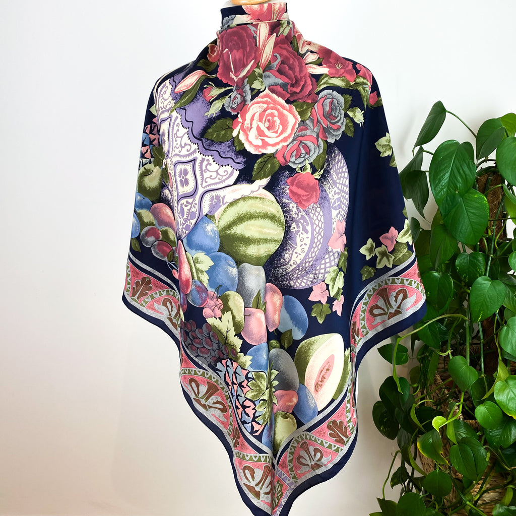 Jane Shilton Fruits and Flowers Vintage Silk Scarf